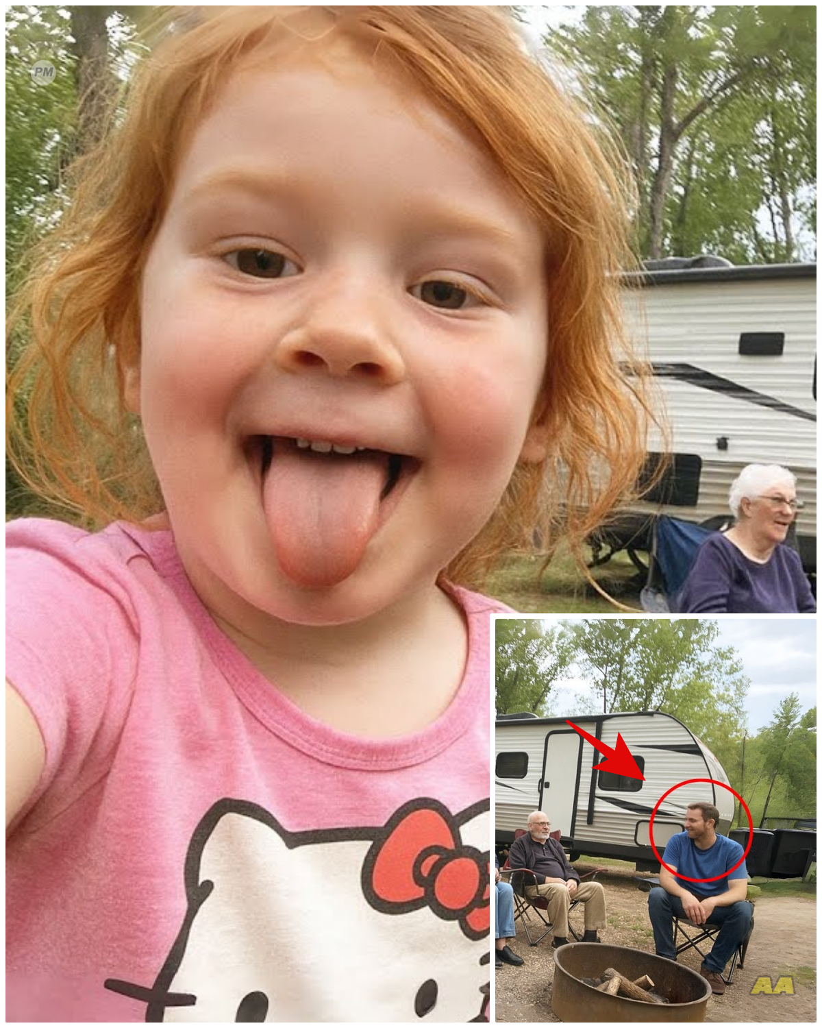 Daughter Sends Selfie While Camping With Grandparents, Mom Zooms in and Starts to Panic!