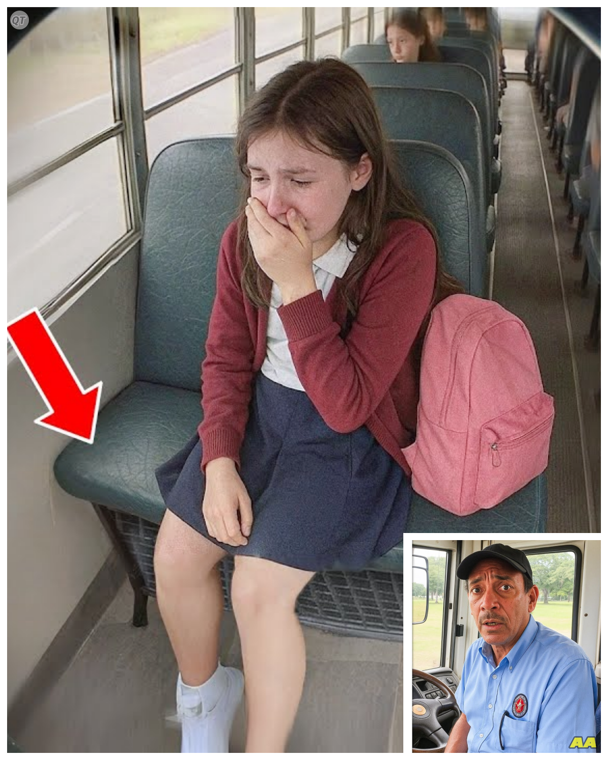 Bus Driver Notices Girl Crying Daily, Looks Under Seat After Drop-Off and Gasps!