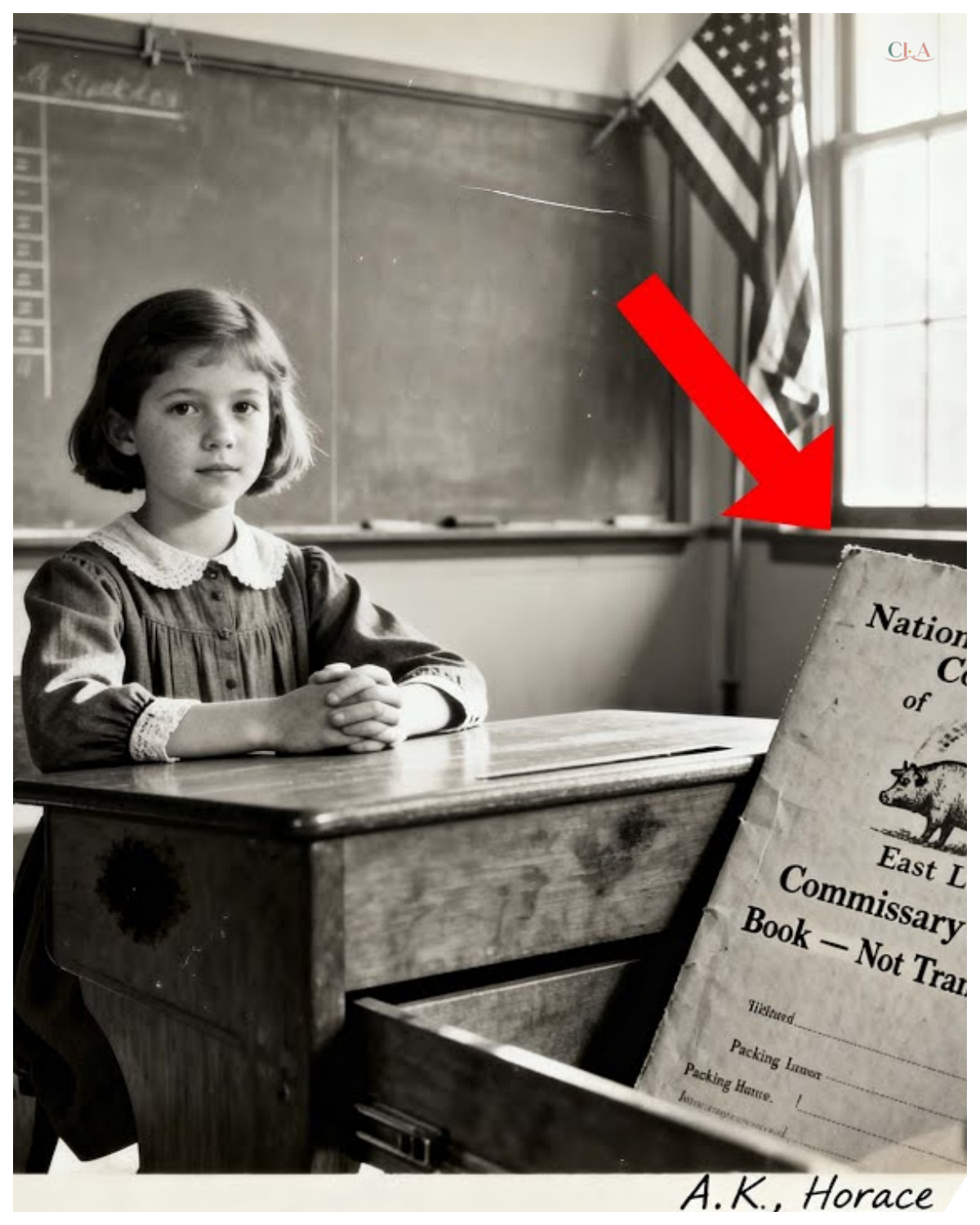 This 1912 Classroom Photo Looks Normal Until You Notice the Girl’s Desk Drawer