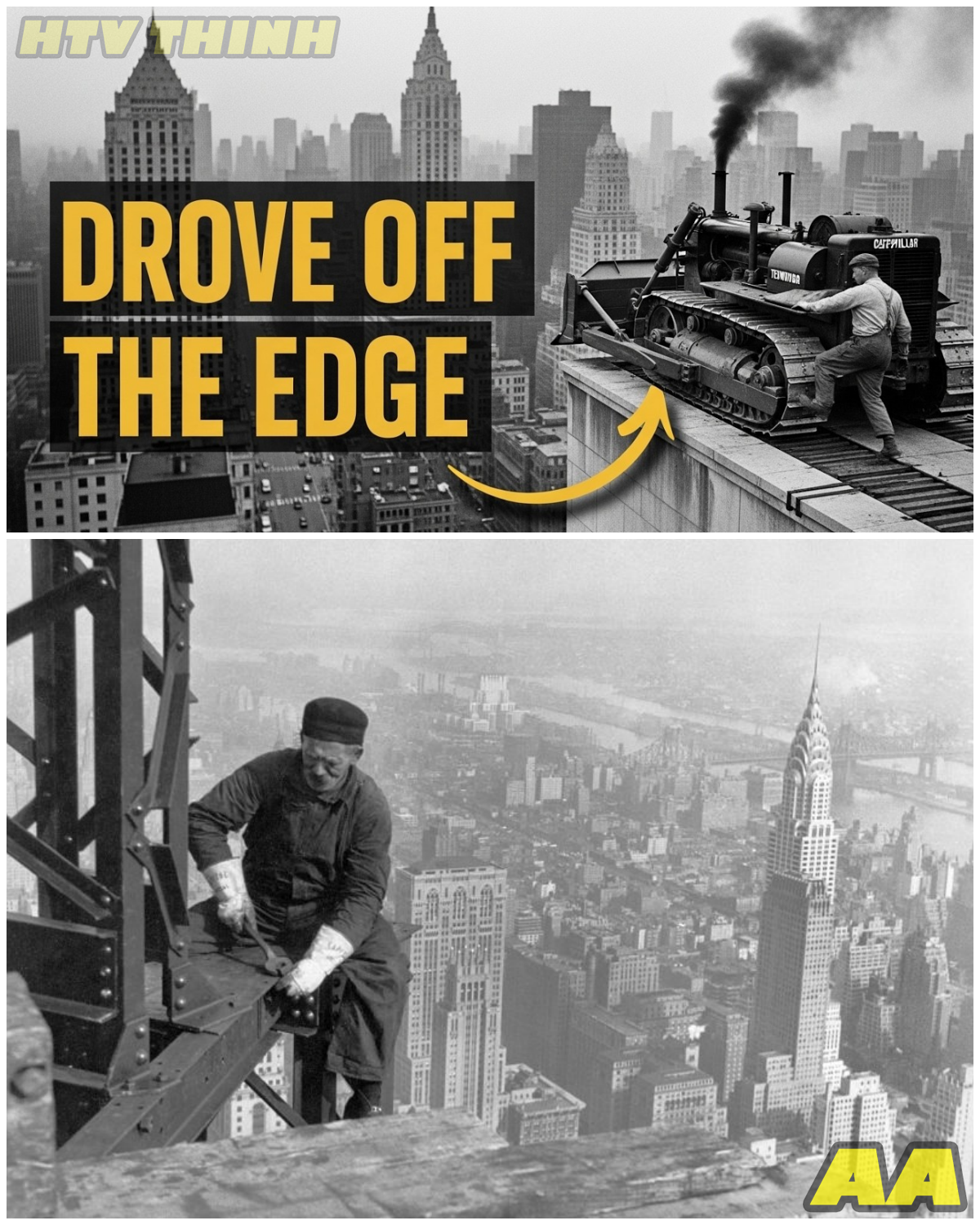 😱 He Drove It Off a Cliff on Purpose The Empire State Building’s Secret Demolition Dozer 1930 😱 – HTT