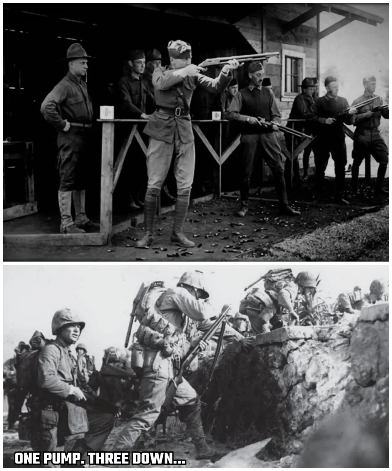 THE DAY JAPAN FACED THE 12-GAUGE AMERICAN SHOTGUN—AND REALIZED IT COULD CLEAR TRENCHES IN SECONDS