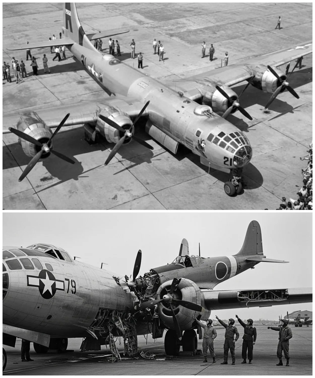 HOW ONE B-29 WITHSTOOD TWO KAMIKAZE COLLISIONS AND ELIMINATED FOURTEEN INTERCEPTORS