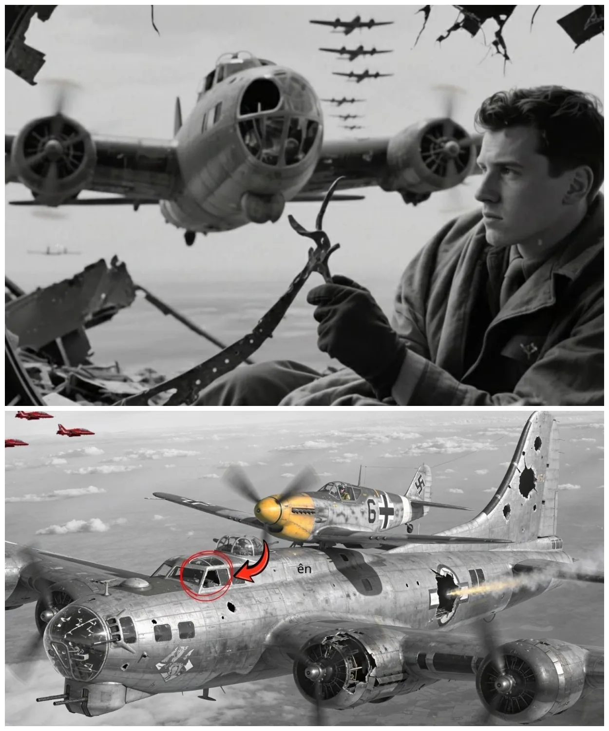 WHEN A DAMAGED B 17 KEPT FLYING, GERMAN PILOTS COULDN’T BELIEVE THEIR EYES