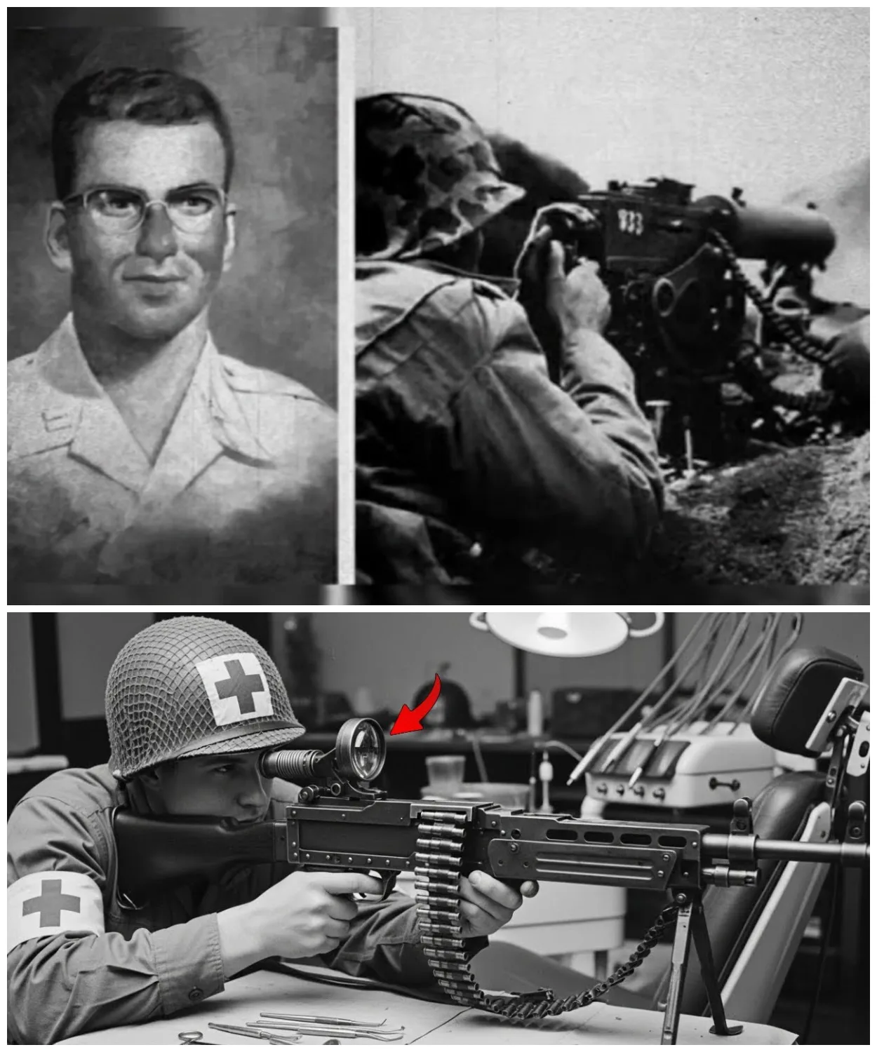 THEY MOCKED THIS “USELESS DENTIST” — UNTIL HE KILLED 98 JAPANESE WITH A MACHINE GUN