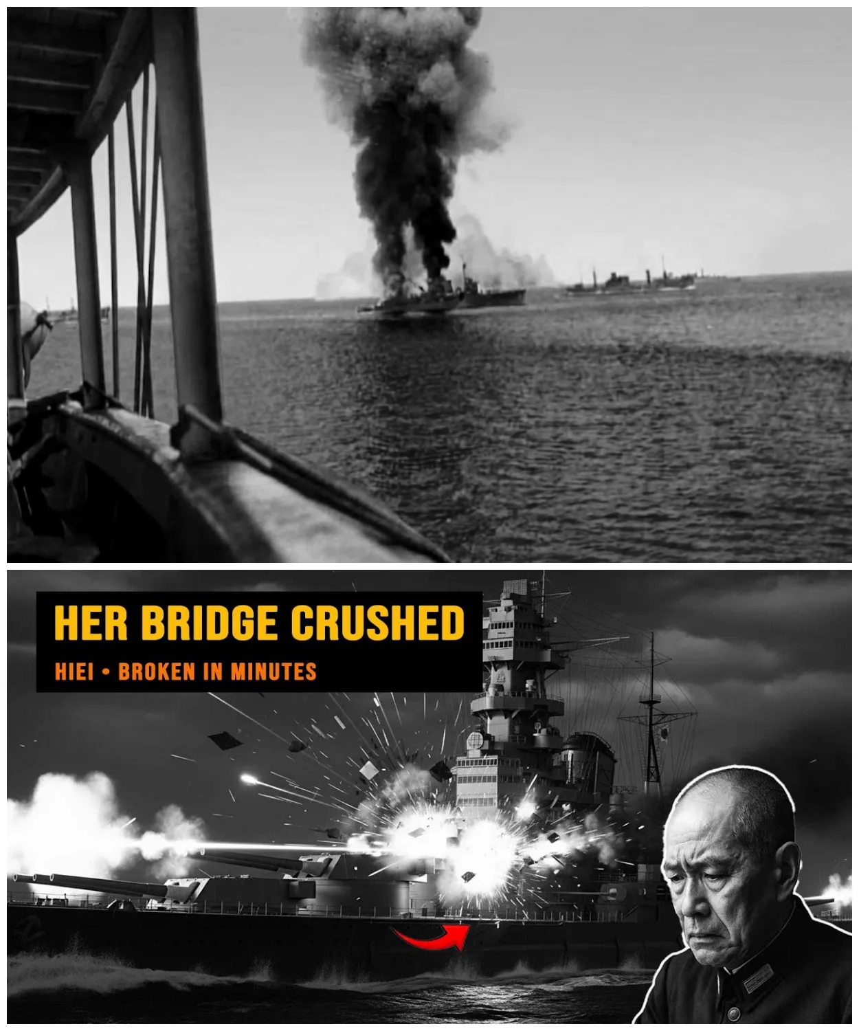 The Japanese Thought Hiei Was Unbreakable — Until 8-Inch Shells Crushed Her Bridge