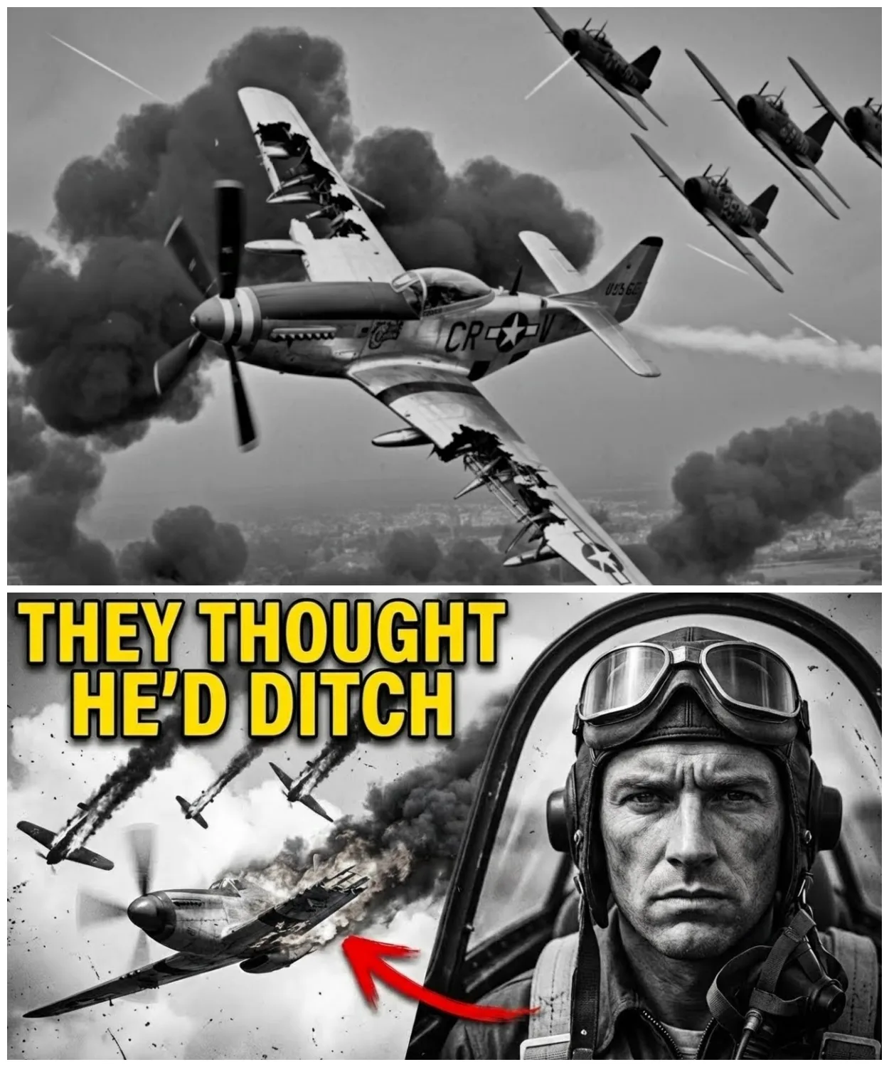 “His Wing’s Gone—He’s Still Fighting!” German Radios Collapsed as a Crippled Mustang Downed 4 FW-190