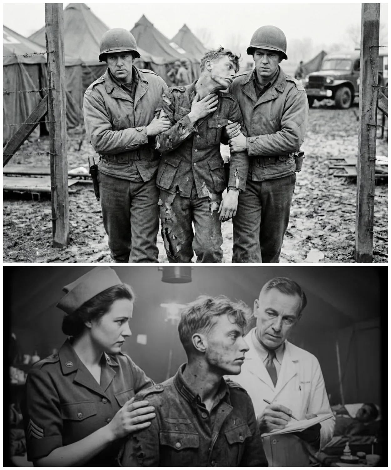 “My Neck Won’t Turn” –German POW Boy Arrived At U.S Camp With Spinal Injury – Exam SHOCKED All