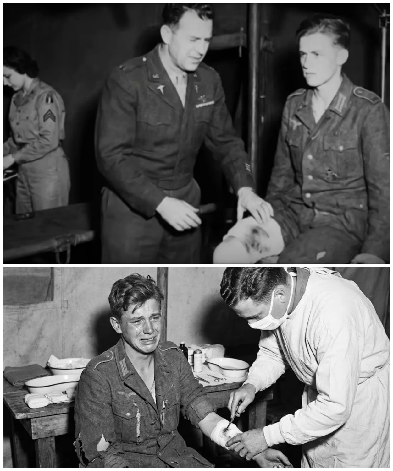 “Your Wound Is Infected…” — German POW Broke Down When American Surgeon Cleaned His Shrapnel Injury