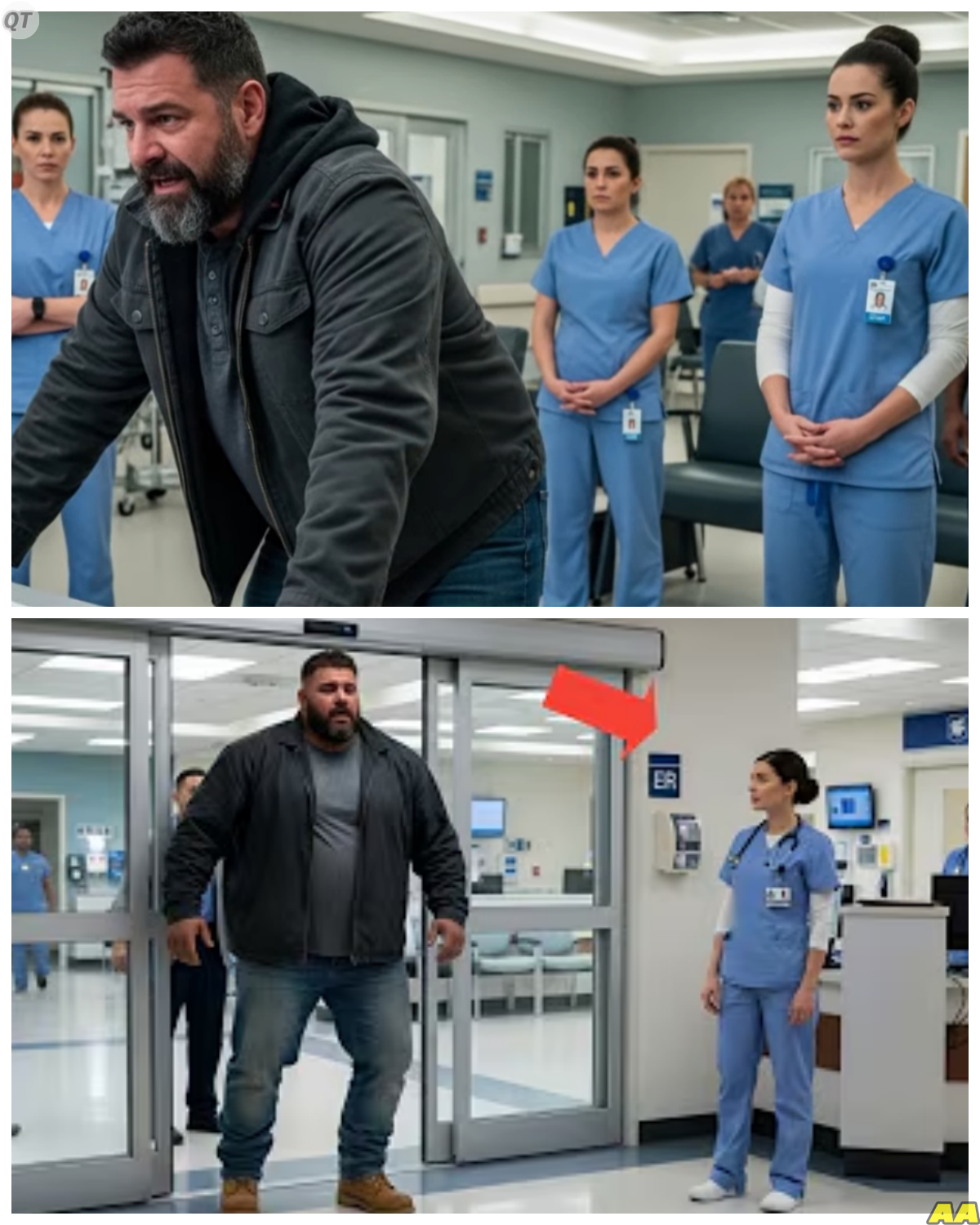The 300 Pound Giant Burst Through The ER Doors Like A Human Storm Sending Staff Into Panic And Security Into Motion Until A Rookie Nurse Stepped Forward With No Backup No Fear And Spoke Just Three Words That Instantly Froze Him In Place Leaving Everyone Watching In Shock As The Most Unlikely Person Took Control Of A Situation No One Else Could Handle -KK It should have ended in chaos alarms blaring voices shouting bodies moving in every direction but instead everything stopped in a single moment because what she said was not loud not threatening just precise and somehow it reached him in a way nothing else could. The full story is in the comments below.
