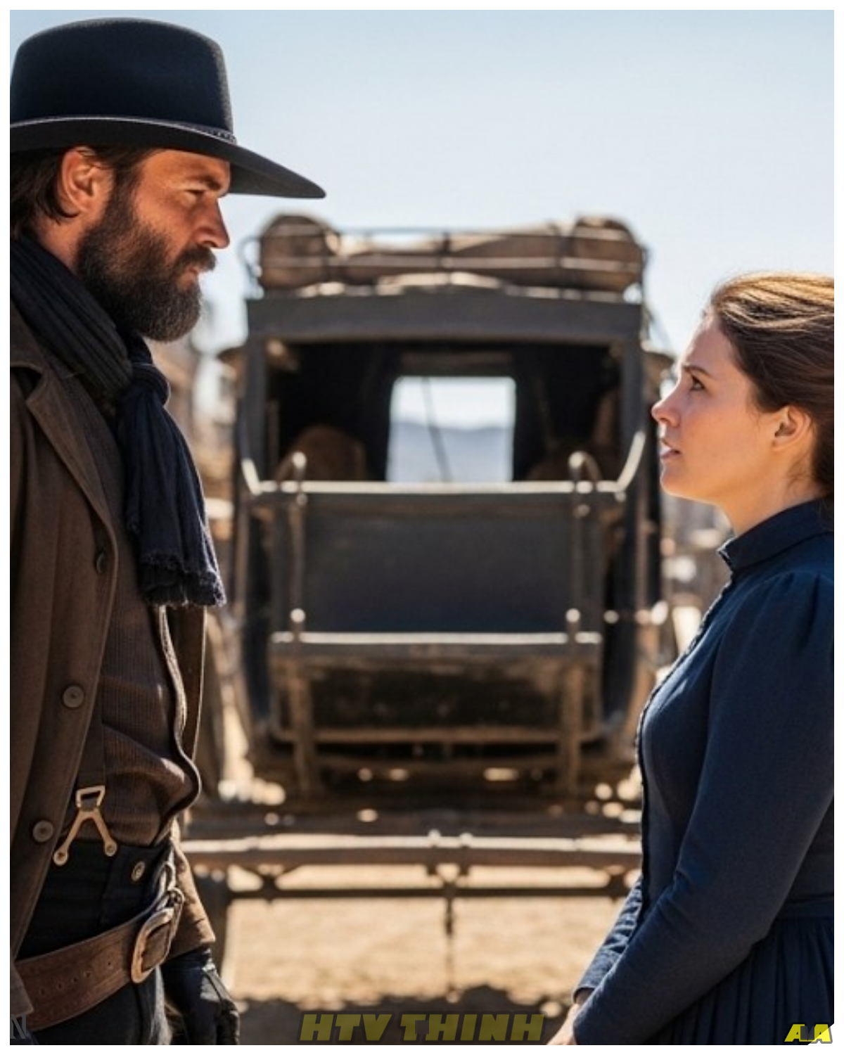 A Drifting Cowboy Claimed He Had No Wife… Then She Stepped Off the Stagecoach