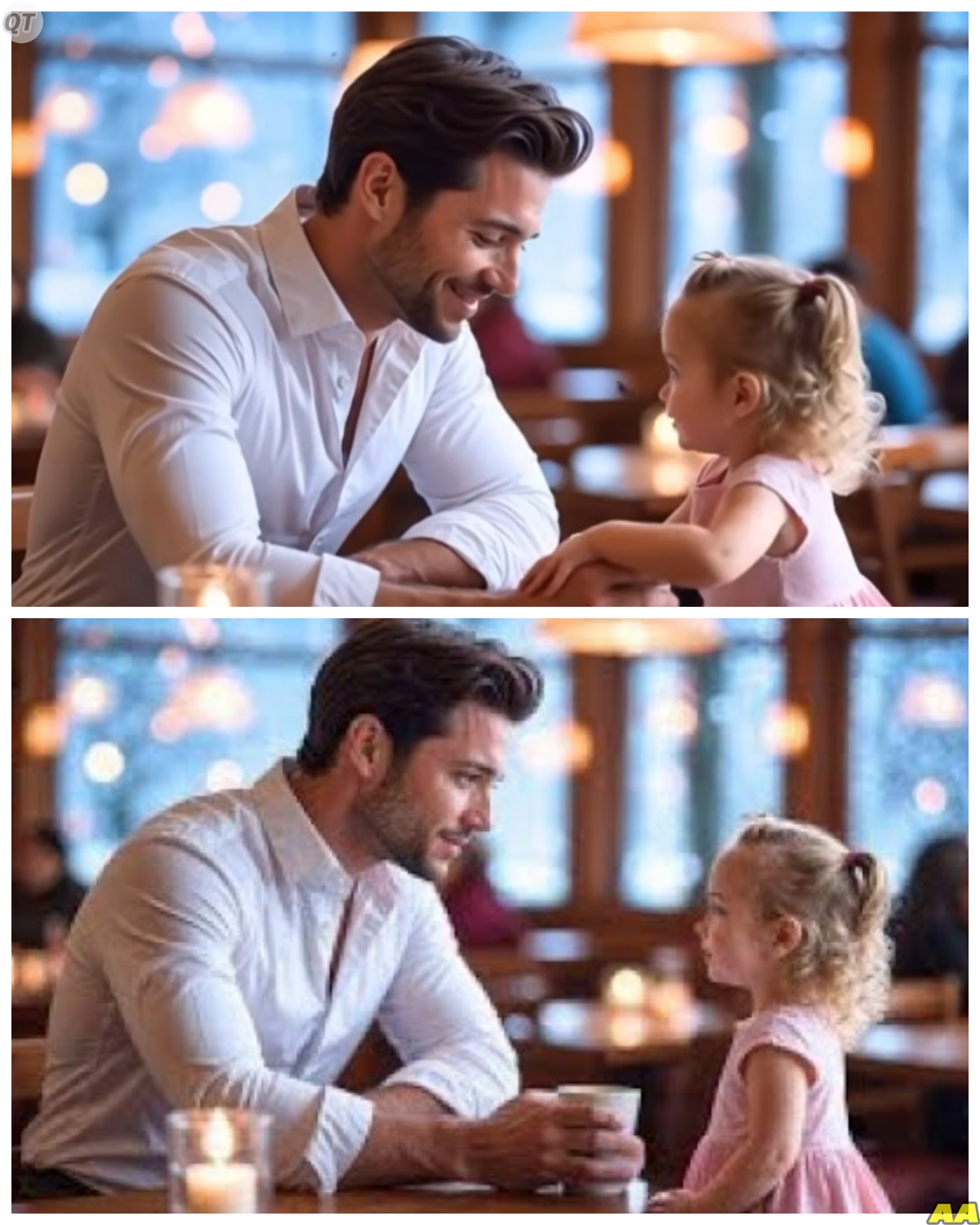 He Sat Alone On A Blind Date Watching The Clock Tick Away Until A Little Girl Walked In And Quietly Said “My Mommy’s Sorry She’s Late” A Moment So Unexpected It Turned An Awkward Evening Into Something No One Could Have Predicted -KK It began as disappointment and silence the kind that usually ends a night early until that single sentence shifted everything and revealed a story far deeper than he ever imagined. The full story is in the comments below.