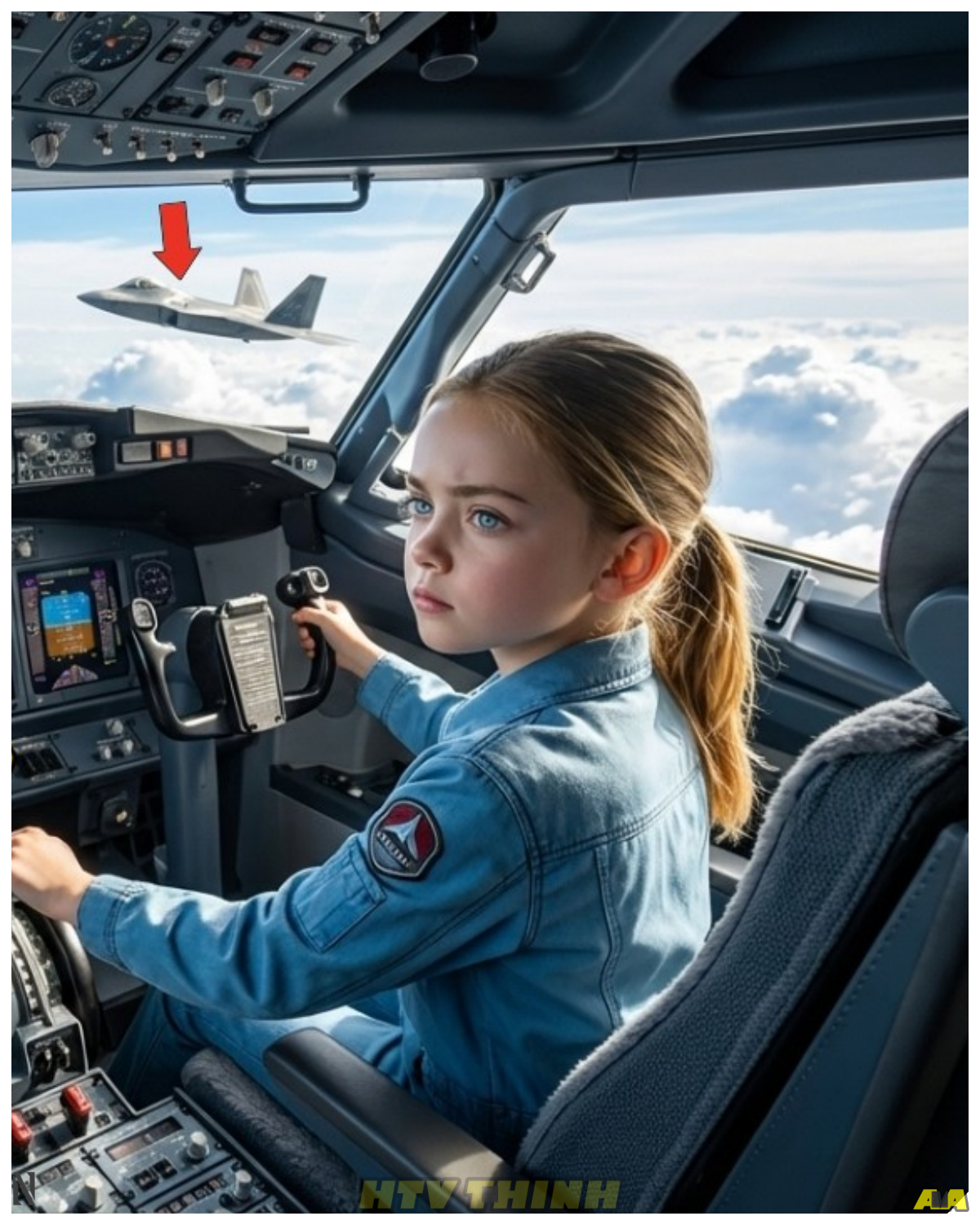 Child in Seat 18A — Sky Went Silent When She Grabbed the Controls and F-22s Appeared