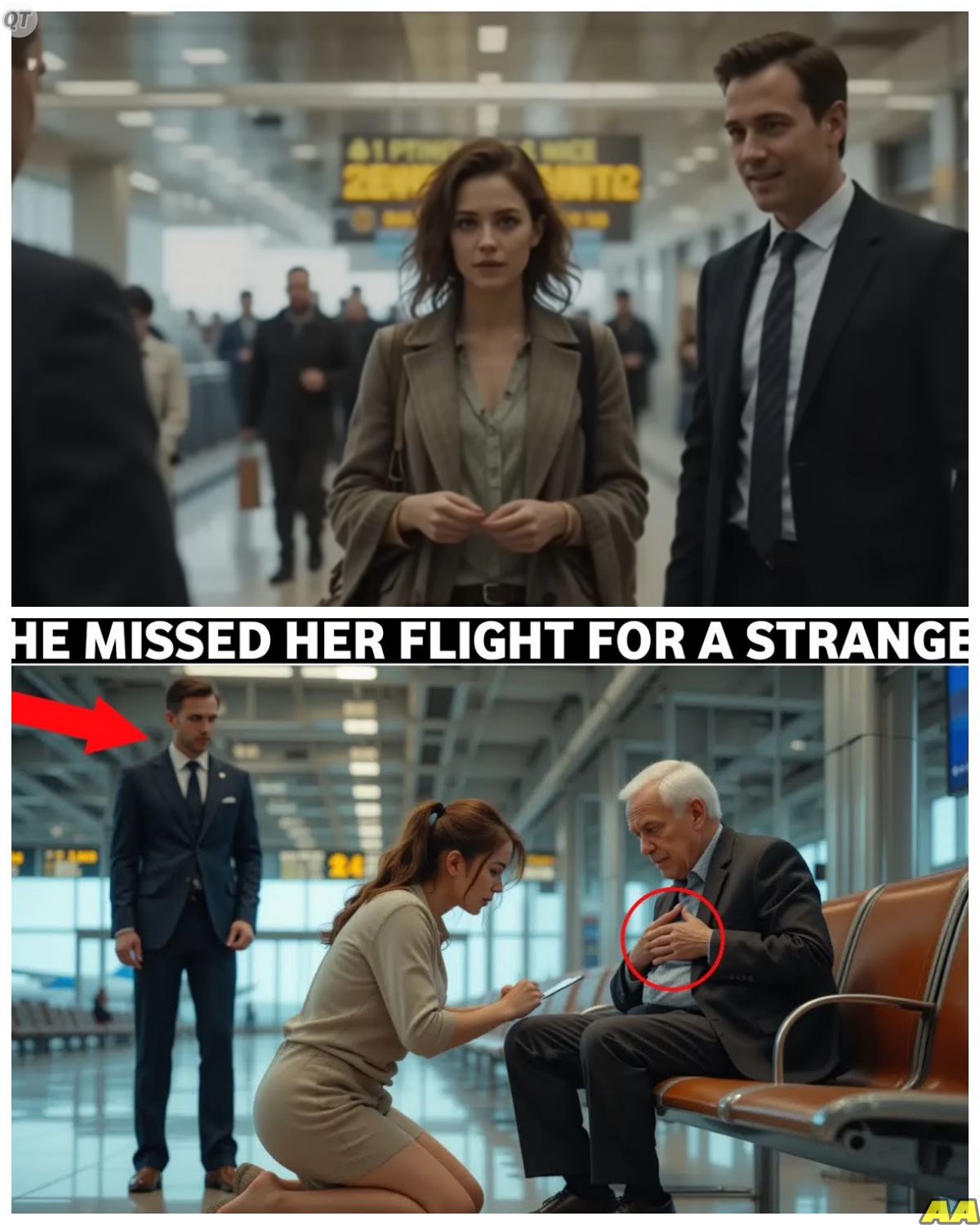 A Simple Woman Gave Up Her Flight to Help a Struggling Old Man at the Gate, Thinking It Was Just an Act of Kindness, Until She Discovered He Was the Owner of the Entire Airline Watching Her Every Move -KK It seemed like a small decision, the kind people rarely notice or remember, but this one didn’t go unseen. While others rushed past, she stopped, choosing compassion over convenience, unaware that the man she helped wasn’t just another passenger. What followed turned a quiet moment into something far bigger, leaving her questioning how one choice could change everything so quickly. The full story is in the comments below.