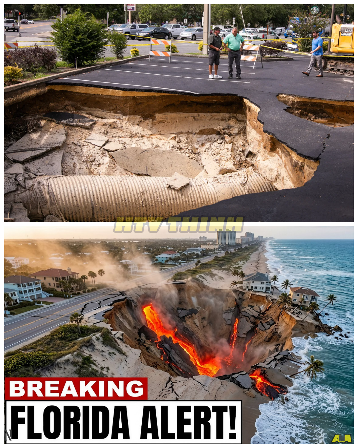 $2.3 BILLION COASTAL COLLAPSE – MASSIVE SINKHOLES ARE SWALLOWING FLORIDA’S COASTLINE RIGHT NOW AND NO ONE CAN STOP IT A catastrophic coastal collapse is unfolding as massive sinkholes begin devouring sections of Florida’s coastline, with damages already soaring past $2.3 billion and rising by the hour. At first, officials described it as isolated erosion, something manageable and predictable, but then the ground itself started disappearing without warning, swallowing roads, homes, and entire stretches of land in seconds. The terrifying twist is that what looked like a surface problem may actually be coming from deep underground, where unseen forces are quietly reshaping the coastline from below. Residents are panicking, experts are scrambling, and the question no one can answer is why this is accelerating now after years of warning signs. Is this just the beginning of something far bigger, and how much of the coast could vanish before anyone truly understands what’s happening beneath their feet?