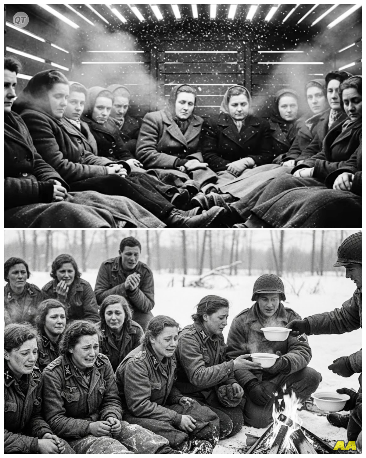 German POW Women Sobbed in the Snow — Americans Built a Fire and Fed Them Hot Soup-ZZ