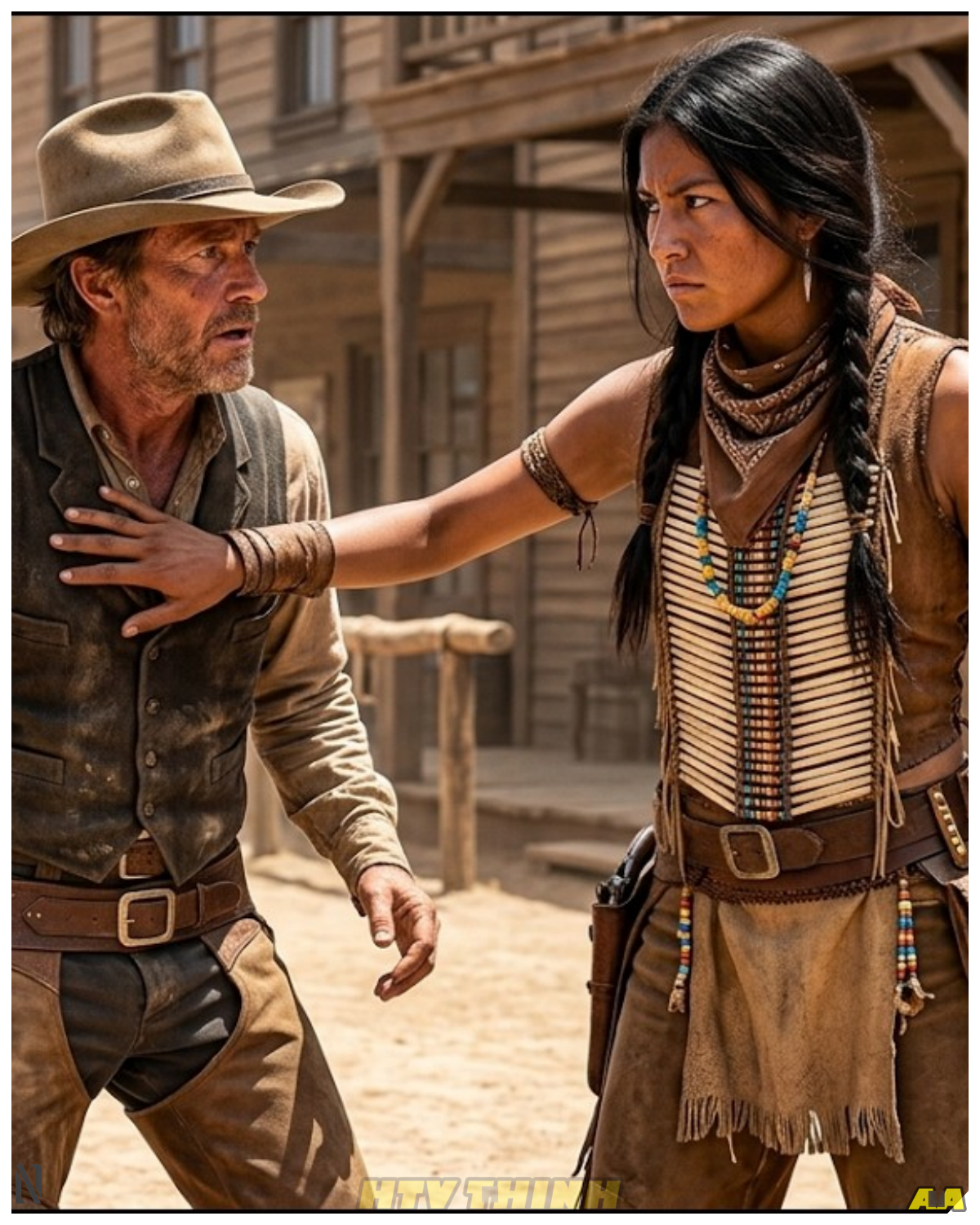 “Don’t… It Still Hurts There” — The Giant Apache Girl’s Words Stopped the Lone Rancher