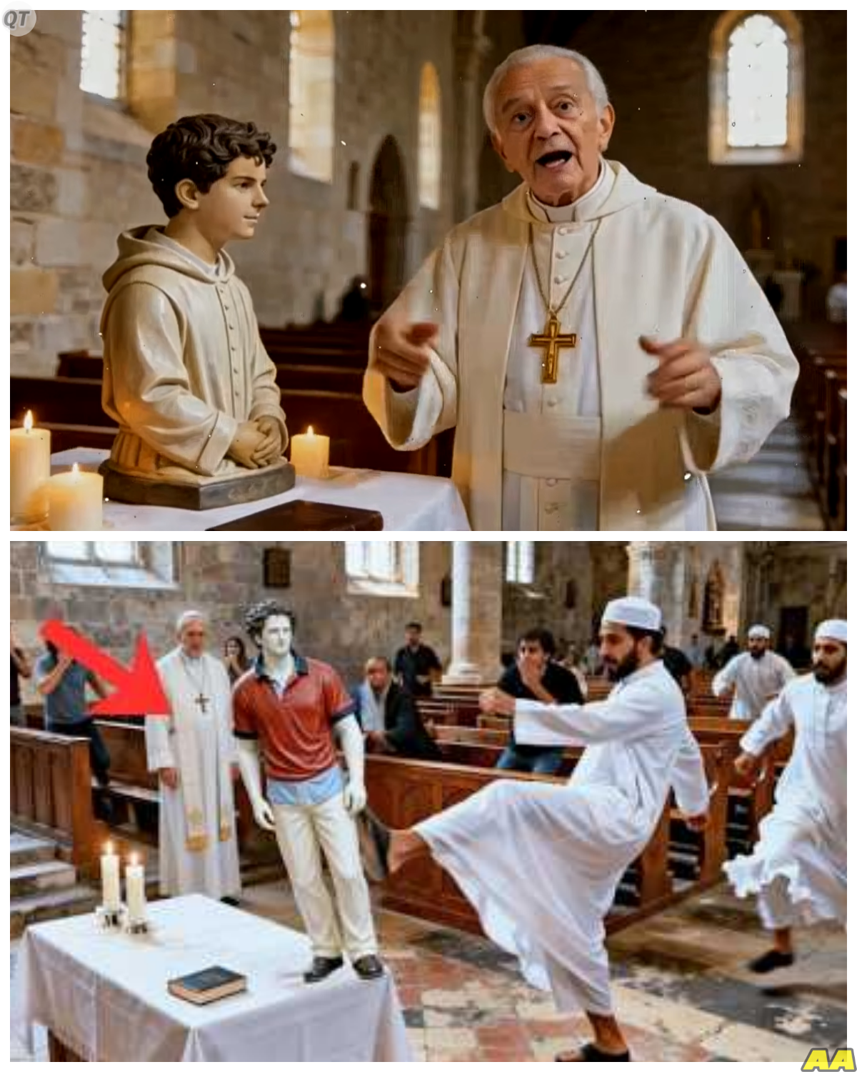 During a Quiet Communion Service the Atmosphere Inside the Church Suddenly Turned Chaotic When a Group Stormed In and Kicked the Image of Carlo Acutis in Front of Shocked Worshippers, But What Happened Seconds Later Made the Entire Room Fall Into a Stunned Silence as the Person Responsible Suddenly Collapsed in the Middle of the Aisle -KK Witnesses say the moment began with shouting and confusion as the service was interrupted, but the tension shifted instantly when the disturbance ended in an unexpected collapse that left everyone frozen in place, unsure whether they had just witnessed a medical emergency or something far more unsettling unfolding before their eyes. The full story is in the comments below.