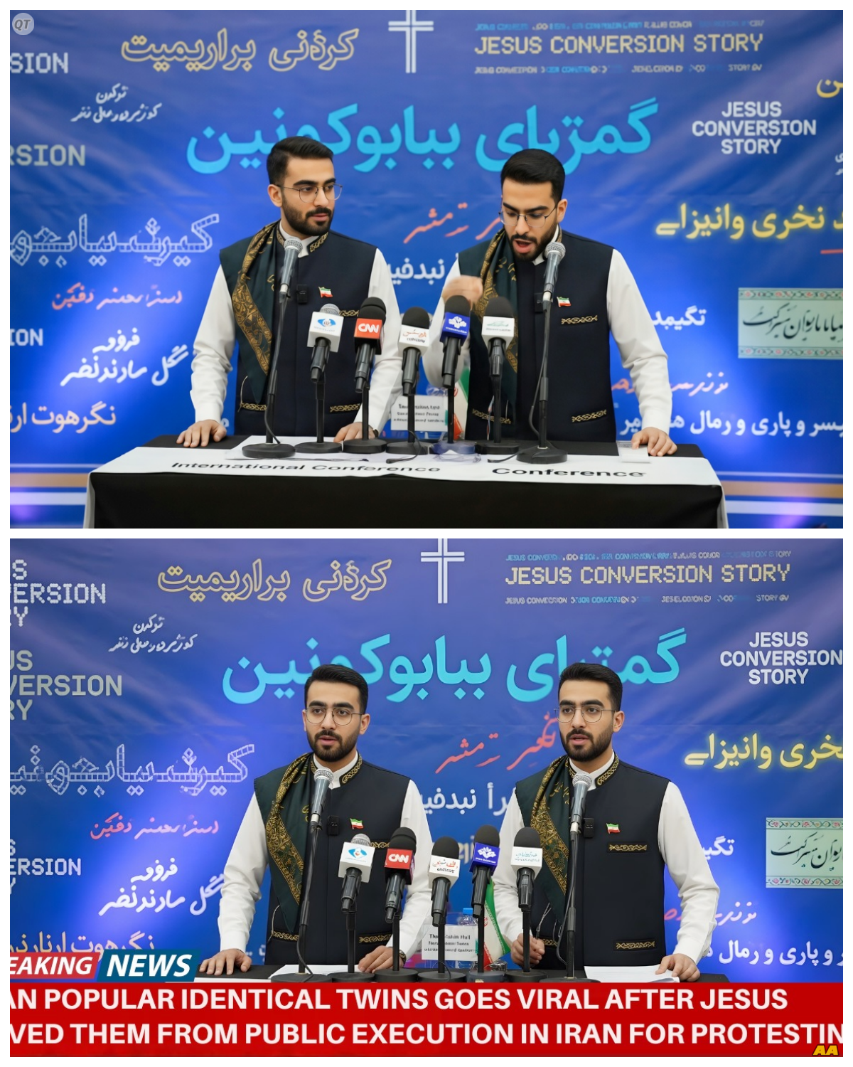 Iran Popular Identical Twins Facing Public Execution in Iran Rescued by Jesus