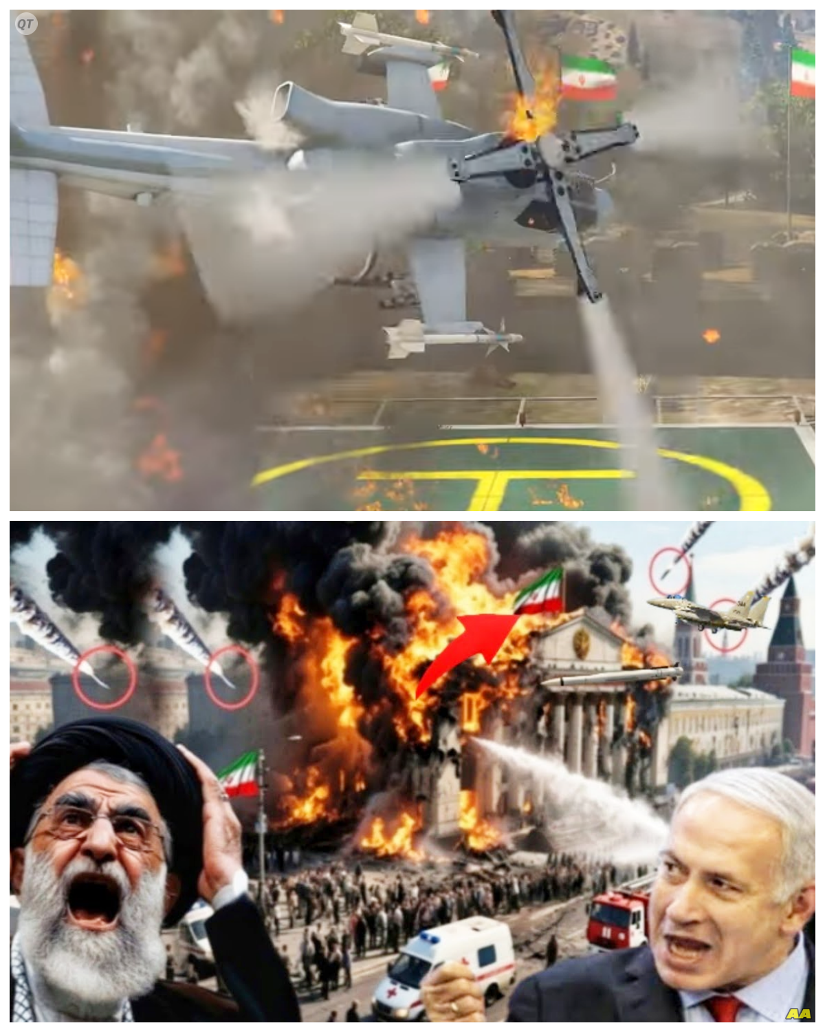 First strike! US and Israel Fully destroyed by Irani military base convoy in GTA V