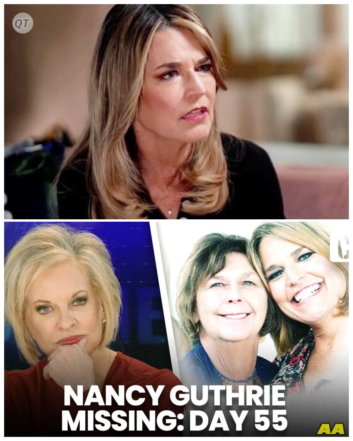 “DAY 55: SAVANNAH GUTHRIE’S MOM DISAPPEARS—A SHOCKING TWIST REVEALED!” -ZZ  As the 55th day of Savannah Guthrie’s mother’s disappearance arrives, a shocking twist has emerged that could change everything! Could the beloved TV host be hiding secrets of her own? With the media in a frenzy and speculation running wild, the truth behind this baffling case may be more twisted than anyone ever imagined. As the layers peel back, viewers are left gasping for breath, waiting to see if the shocking revelations will bring closure or plunge the family deeper into chaos!