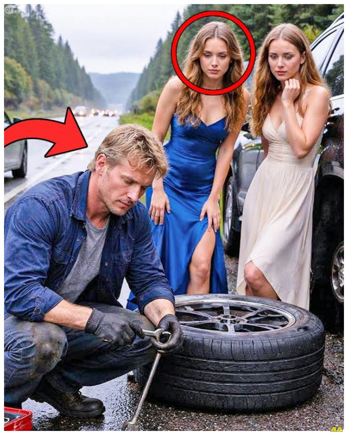 Poor Single Dad Stops to Fix Twins Women’s Car— Unaware Their Father Is the Judge Who Holds His Fate