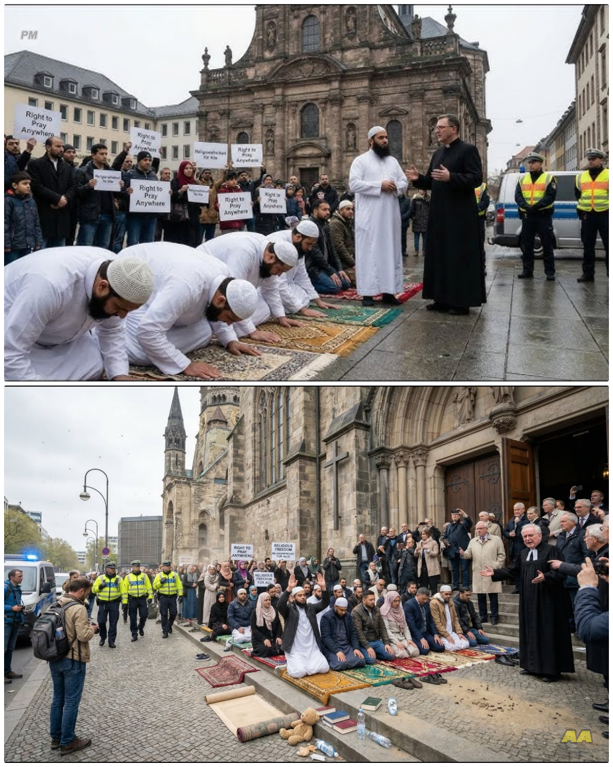 Muslims Try To Pray Outside Protestant Church Then THIS HAPPENED.