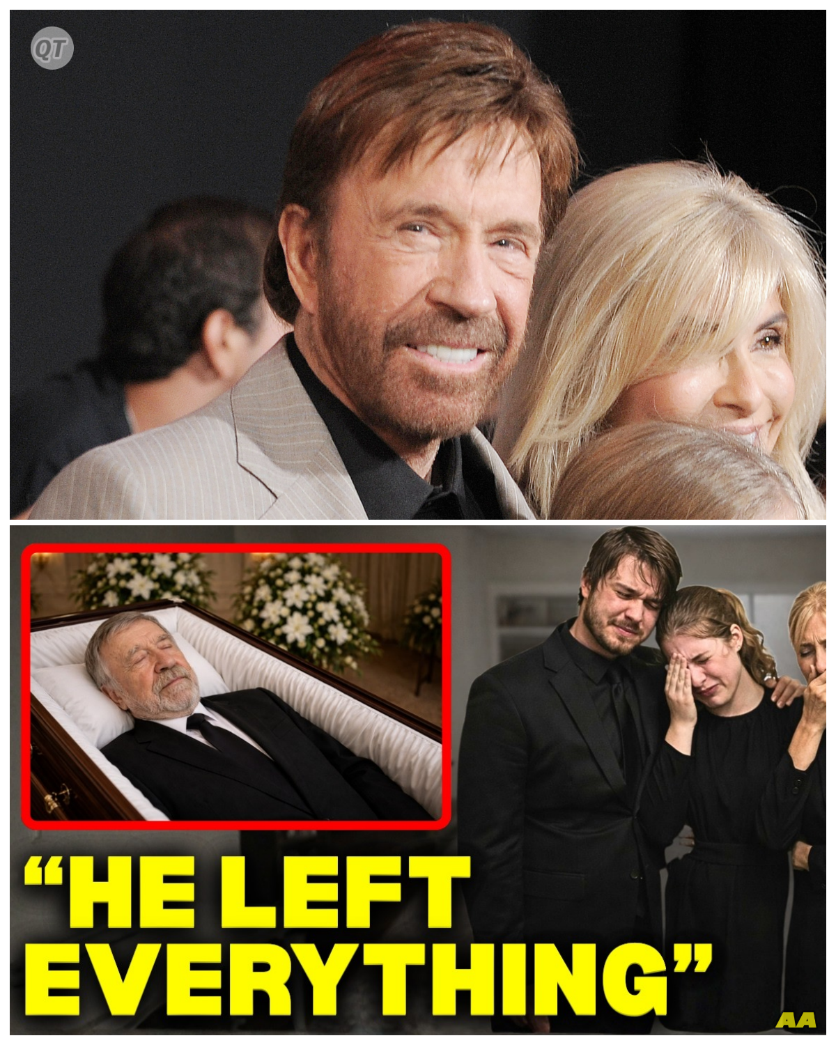 “Heartbreak and Millions: Chuck Norris’s Family Left in Tears Over His Shocking Fortune! -ZZ”  In an emotional twist that no one saw coming, the death of Chuck Norris has unveiled a staggering fortune that has left his family both crying and questioning their legacy! Known for his iconic role in “Walker, Texas Ranger,” Chuck’s wealth comes with unexpected baggage, raising eyebrows and stirring up family drama. What secrets lie behind this fortune, and how will it change the lives of those he left behind? The revelations are bound to be as explosive as his on-screen fights!
