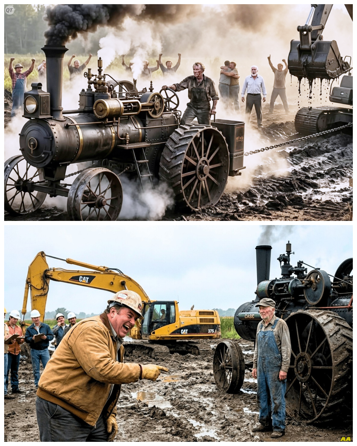 The Engineers Said Nothing Can Pull It Out — Then the Old Man Fired Up His 1912 Steam Engine