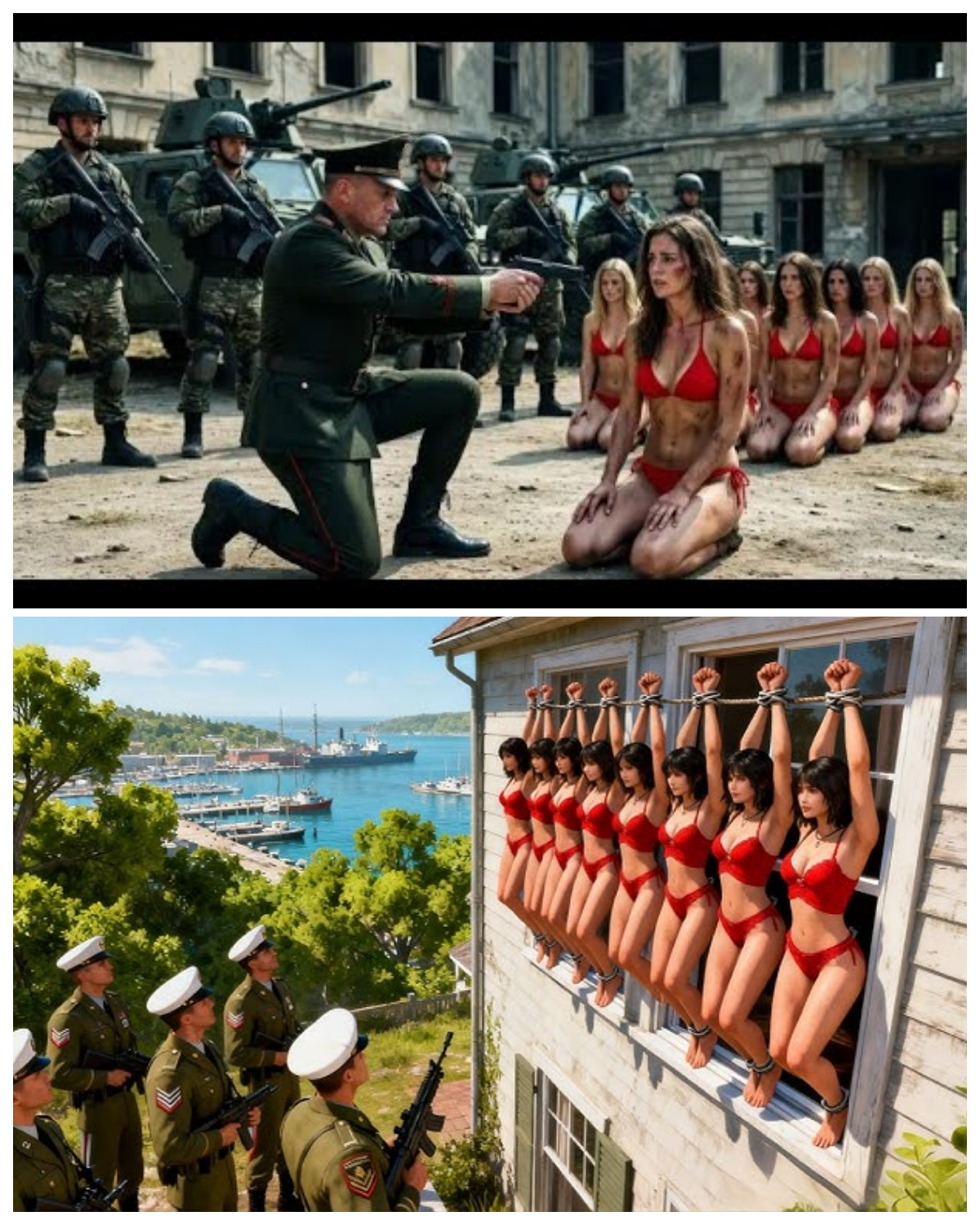 Escorted by elite troops! The enemy general was about to execute 55 girls, but was saved by a sniper