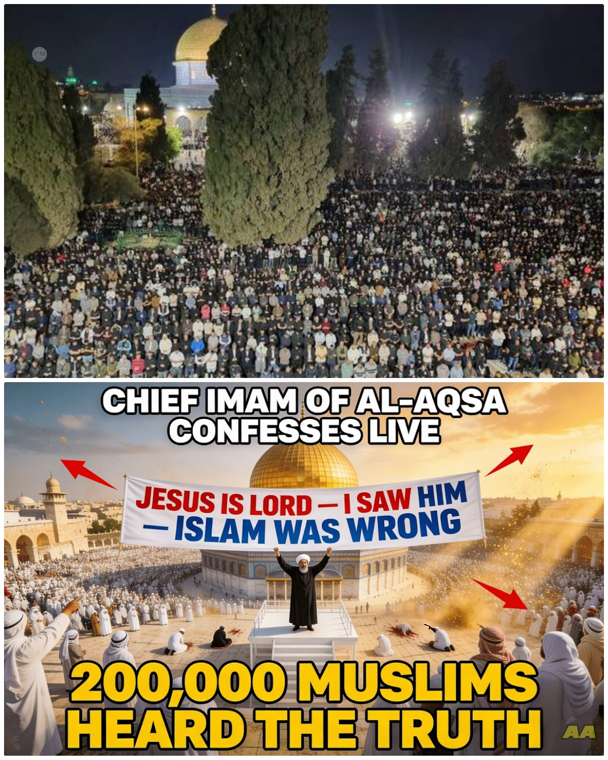Al-Aqsa in Chaos: Chief Imam Confesses LIVE to 200,000 – “Jesus Appeared to Me… Islam Was a Lie!”