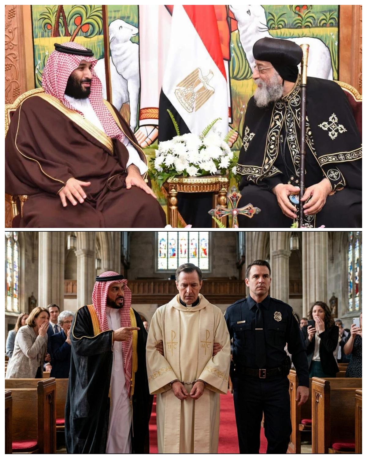 Saudi Prince Ordered the Priest to Be Arrested Inside the Church… Then He Heard a Voice  A dramatic testimony spreading online tells the story of a royal visitor whose unexpected encounter inside a church reportedly changed his life forever.  According to the account, a prince from Saudi Arabia allegedly entered a Christian church while traveling abroad and became angered by the service taking place. Witnesses claim he ordered security to arrest the priest for preaching about Jesus Christ.  But just as the situation was about to escalate, the story says something unexpected happened.  The prince reportedly froze in place after hearing what he later described as a powerful voice calling his name. Those present said the atmosphere in the church suddenly changed, and the prince appeared shaken and confused by the experience.  According to the viral testimony, instead of continuing with the arrest, he stopped his guards and asked the priest questions about the message he had been preaching from the Bible.  What did the voice say that caused such a dramatic change? And why did the prince later speak publicly about the moment he claims altered the direction of his life?  The mysterious story is now circulating widely across social media and faith communities, with many people debating whether the encounter was spiritual, psychological, or simply a powerful personal experience.