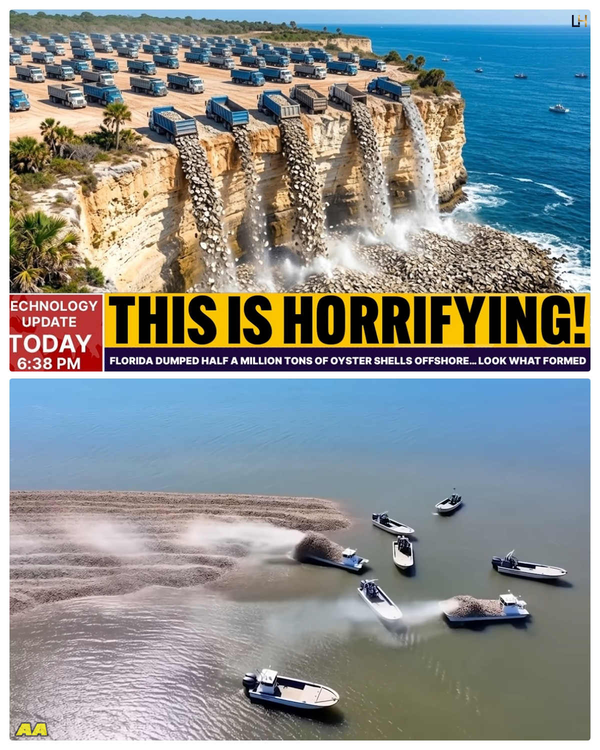 Florida Dumped Half a Million Tons of Oyster Shells Offshore… Look What Formed