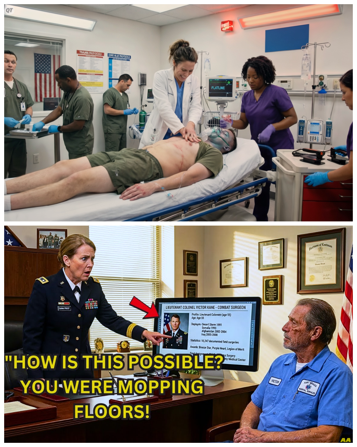 They Didn’t Know the Hospital Janitor Was a Combat Surgeon — Until a Soldier’s Heart Stopped