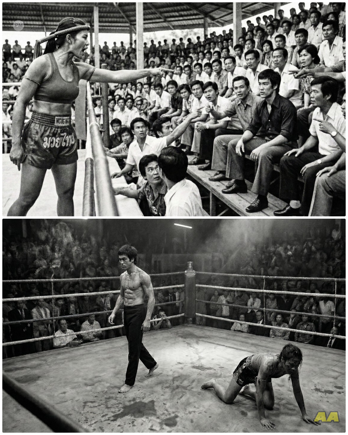 Undefeated Muay Thai Champion Picked a Man — Didn’t Know It Was Bruce Lee, Everyone Booed Bruce