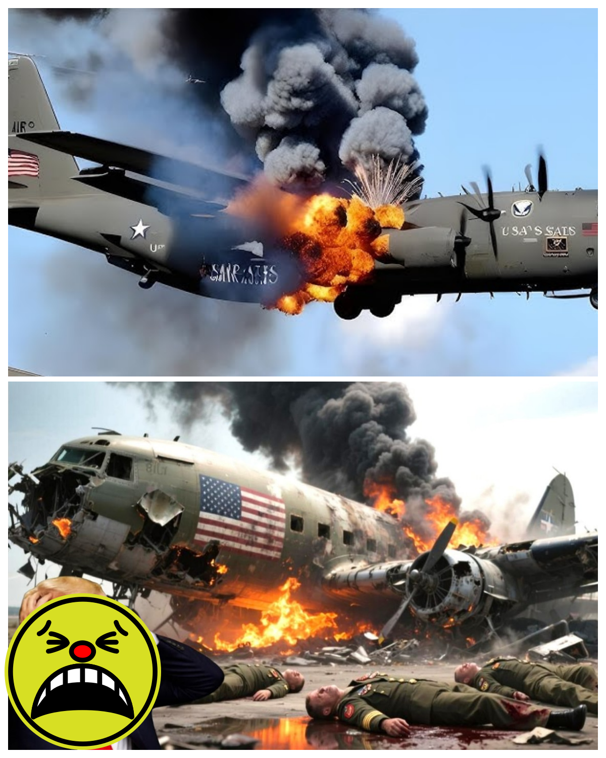 13 Minutes Ago! A US C-130 carrying three generals was shot down by a Russian Su-57.