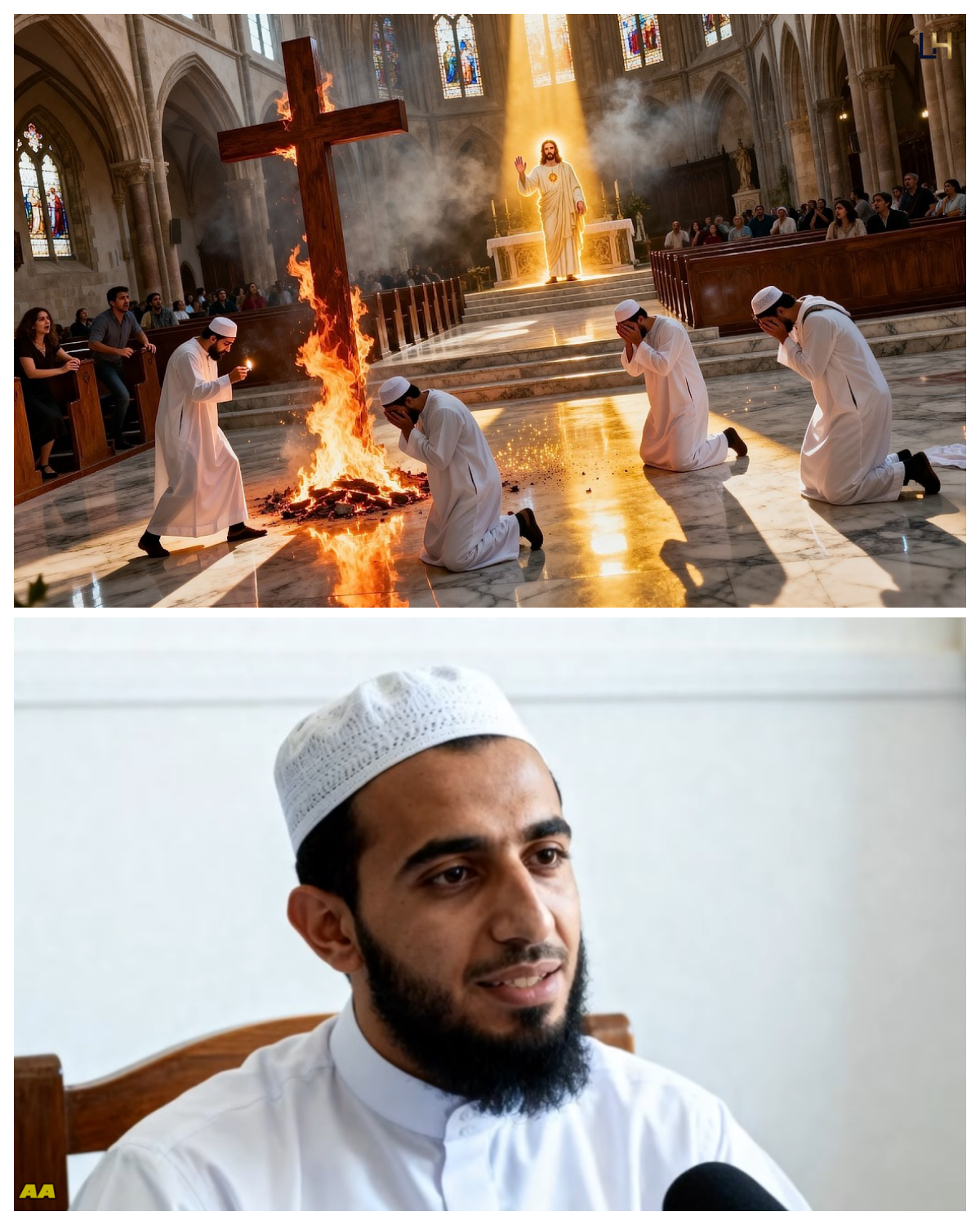 These Muslims Set Fire To the Cross During Communion Then COLLAPSED Crying