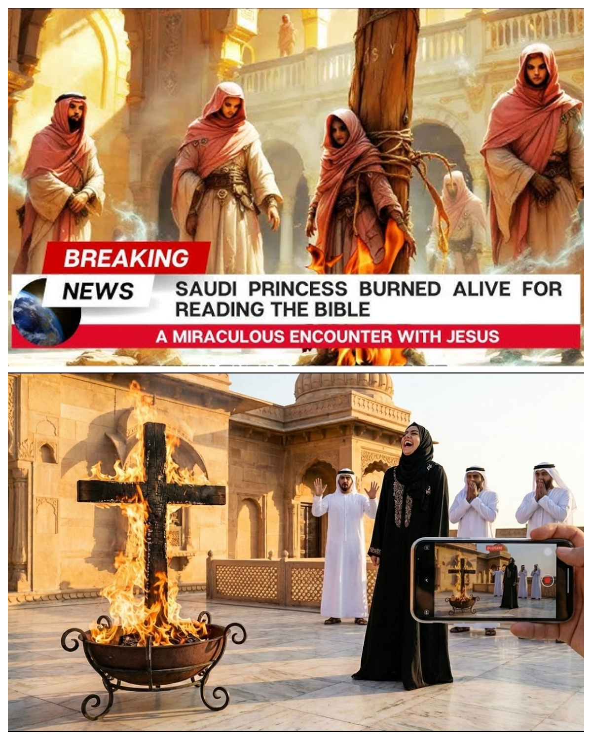 Saudi Princess Burned a Cross Live and Jesus Showed Up Before the Ashes Cooled  What really happened the night a royal figure from Saudi Arabia publicly burned a Christian symbol and triggered a storm of reactions across the internet? Could a moment meant to provoke outrage have turned into something completely unexpected? As witnesses describe the shocking aftermath and the story spreads rapidly among believers, many are asking whether this dramatic event reveals a deeper spiritual mystery involving Jesus Christ. Read the full story and uncover the details everyone is debating — click the article link in the comment.
