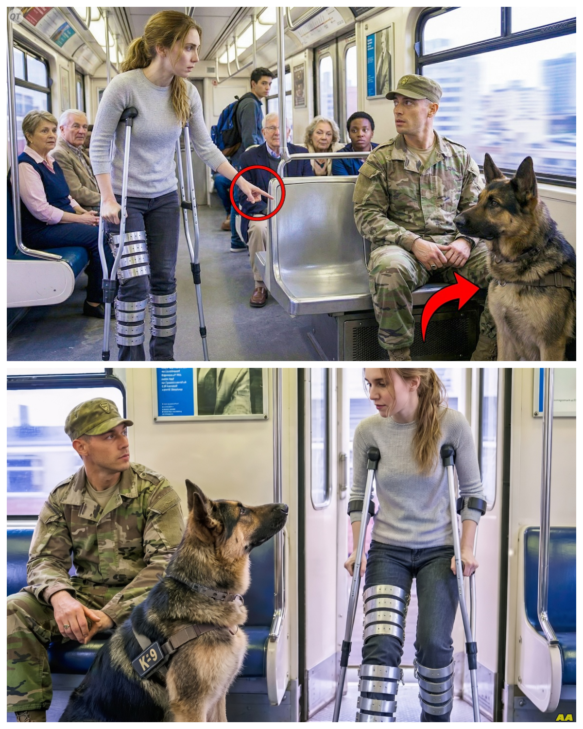 “Is This Seat Taken?” Disabled Girl Sat Near a Navy SEAL — His Dog Instantly Shifted Into Guard Mode