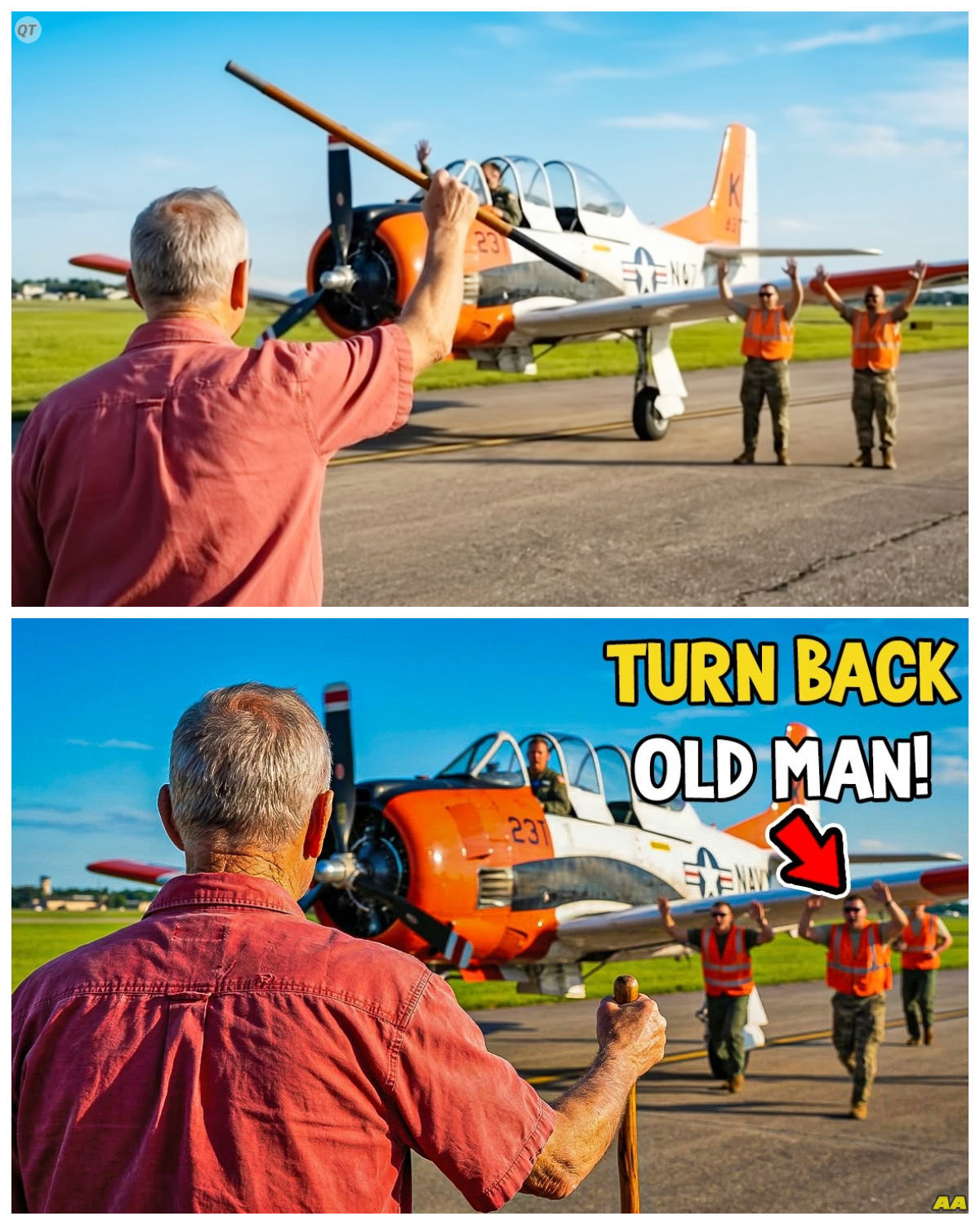 Mechanics Cleared the Vintage Plane for Flight — The Old Veteran Blocked the Runway With His Cane