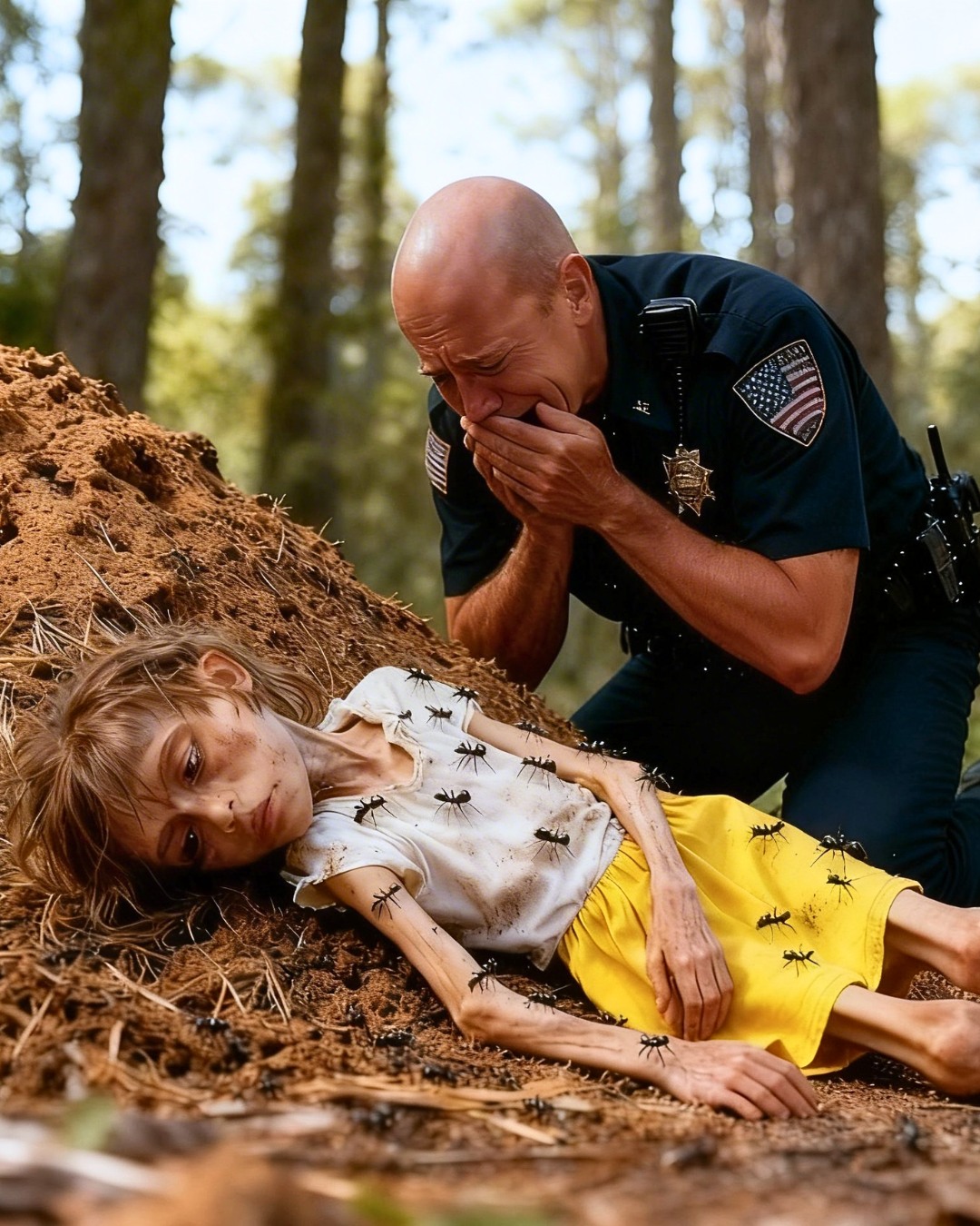 ( TEST )A police officer finds a little girl abandoned in an ant colony — what he discovers leaves everyone in tears.
