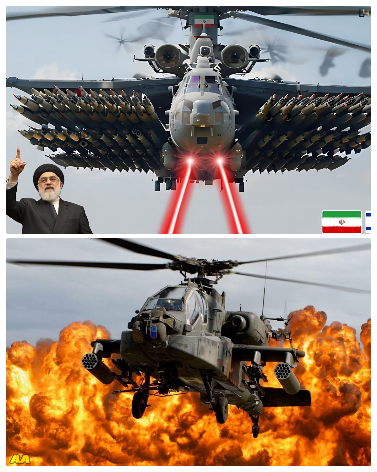 2 hours ago! Iranian helicopters equipped with deadly missiles destroyed an Israeli tank camp.