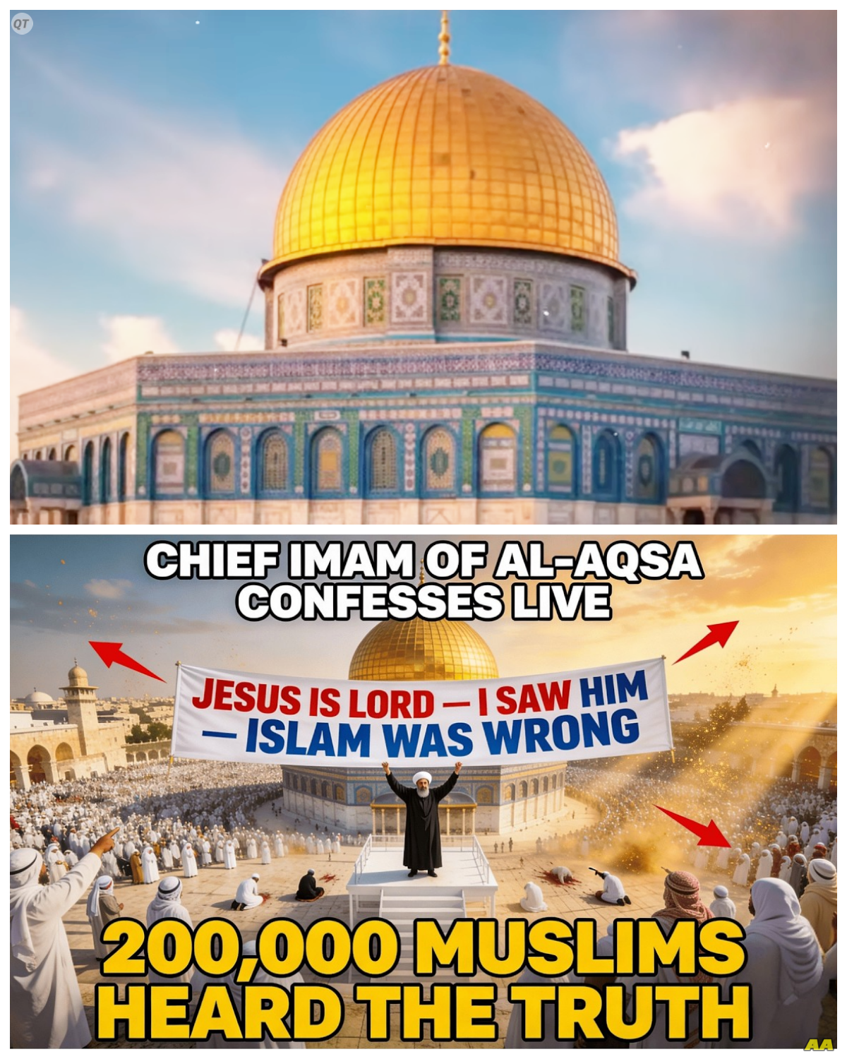 Al-Aqsa in Chaos: Chief Imam Confesses LIVE to 200,000 – “Jesus Appeared to Me... Islam Was a Lie!”