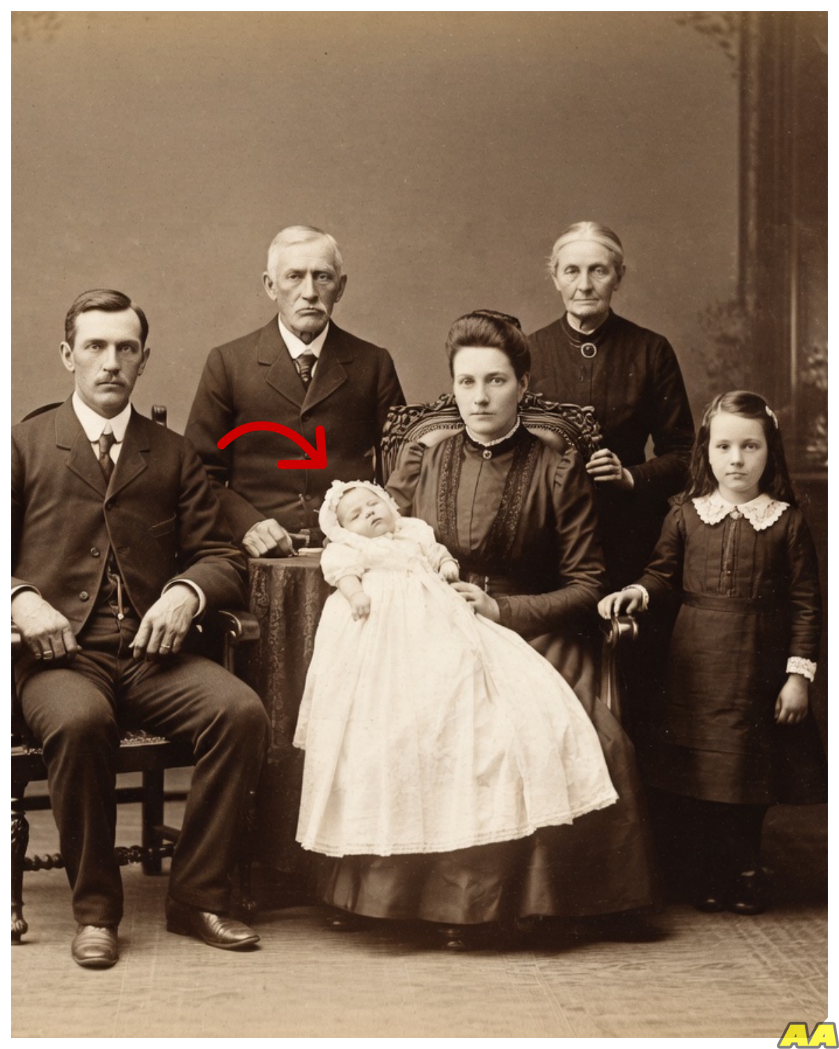 1903 Family Portrait Unearthed — And researchers shudder when they zoom in on the baby !!!