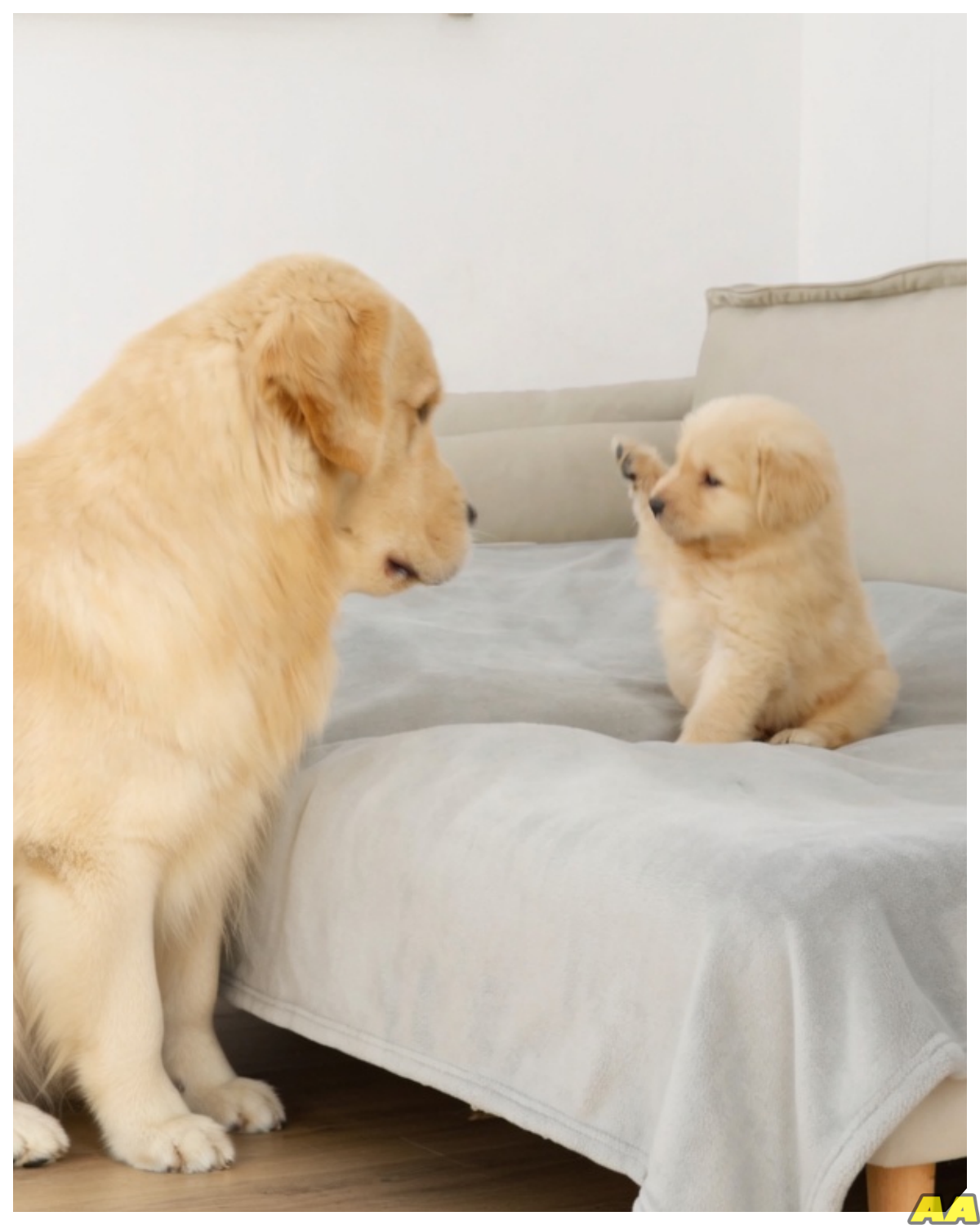 The Heartwarming Reunion: A Golden Retriever Dad Meets His Puppy Son for the First Time !!!