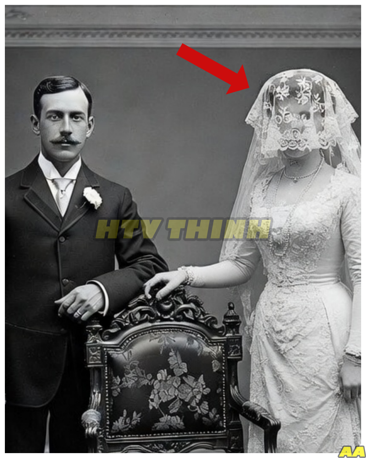 1904 portrait resurfaces — and historians pale as they enlarge the image of the bride !!!