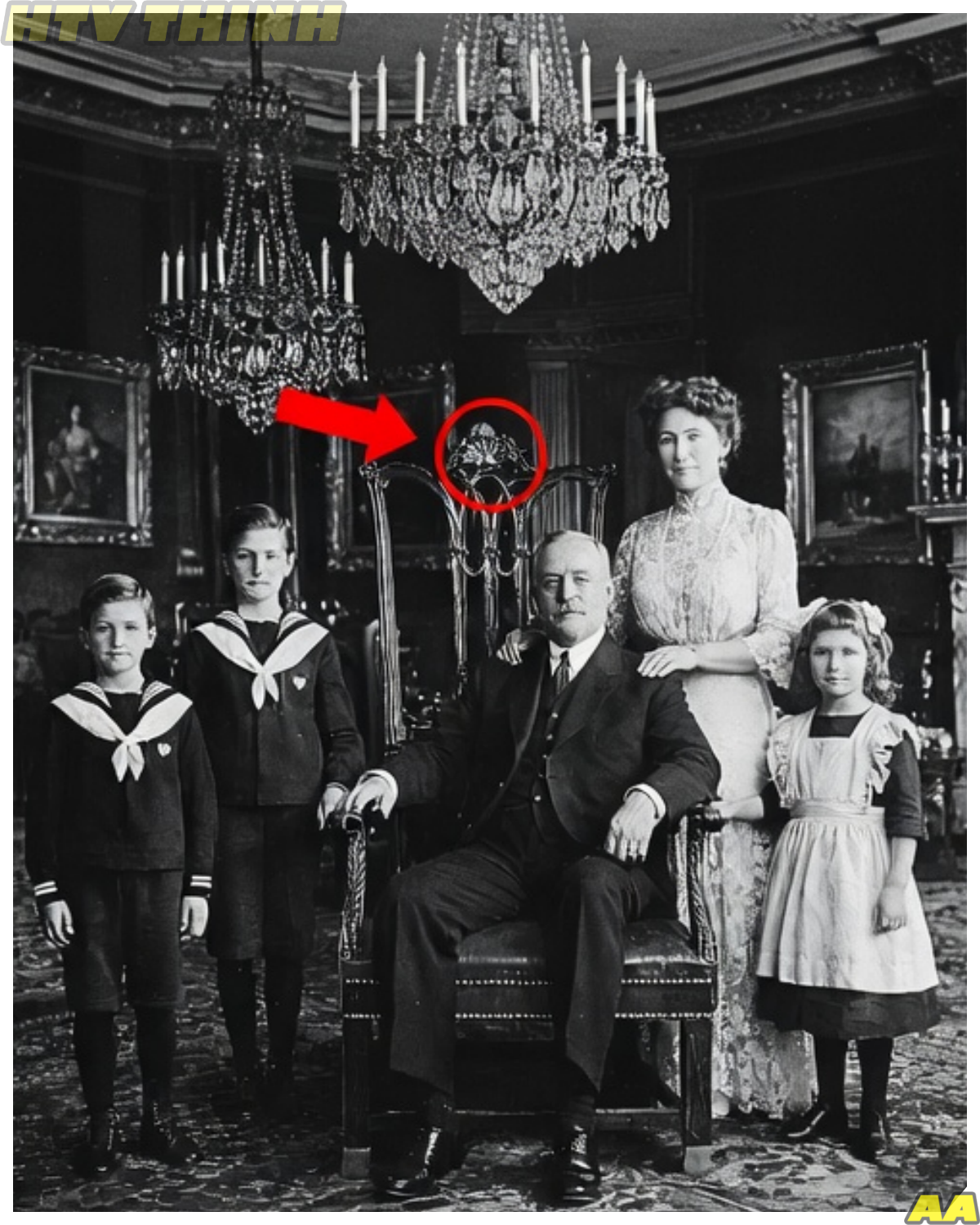 1915 Studio Photograph Found — And Historians Are Stunned by the Symbol Carved on the Chair !!!