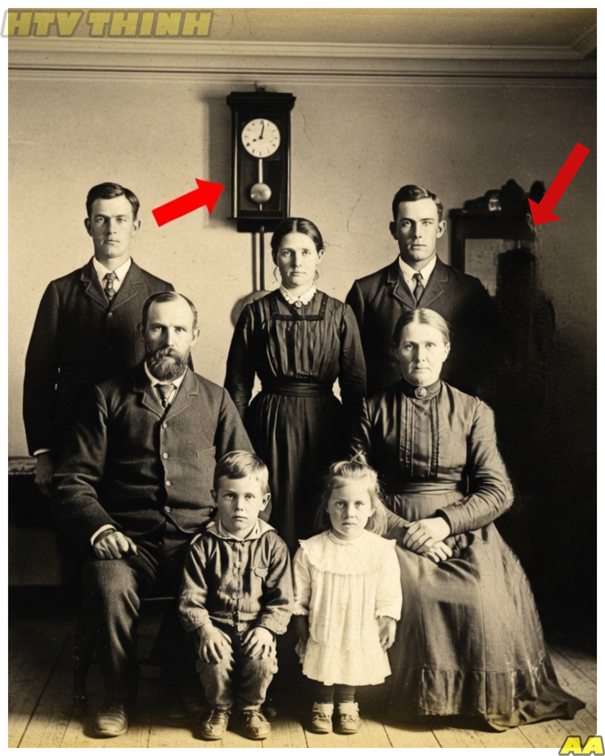 1889 Family Photo Discovered — And the archivists are paralyzed when they zoom in on the clock !!!