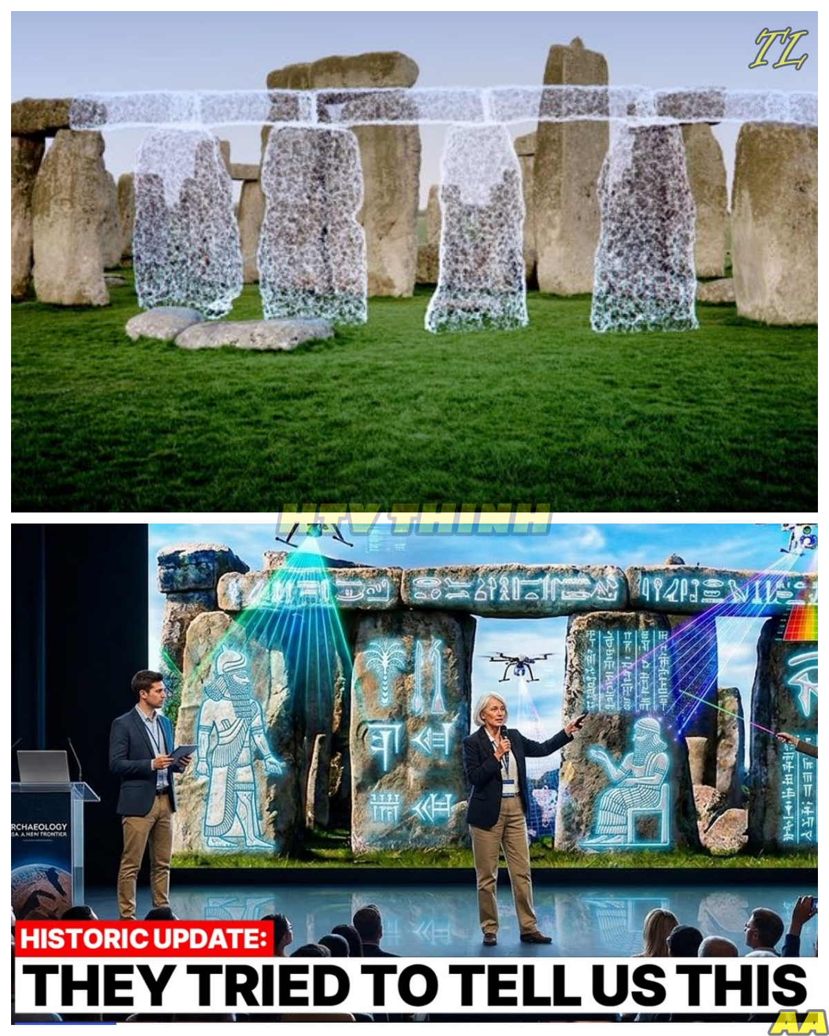 STONEHENGE REVEALED: AI UNCOVERS HIDDEN MESSAGES FROM ANCIENT TIMES!!!  In a groundbreaking revelation, a joint British-American research team has utilized cutting-edge AI technology to decipher a hidden message encoded within the iconic stones of Stonehenge, challenging everything we thought we knew about this ancient monument. For over 4,500 years, the massive Sarsen stones have stood in silence, their purpose and construction shrouded in mystery. But now, advanced 3D scanning and acoustic simulations reveal a precision in the stonework and an intricate understanding of geometry that predates known mathematics, suggesting that the builders possessed knowledge far beyond their time. As researchers uncover astonishing alignments with celestial events and a sophisticated acoustic design, the implications of this discovery raise urgent questions: what truths about our past have been buried alongside these stones, and what does this mean for our understanding of human history? As the world grapples with these revelations, one pressing question remains: are we prepared to confront the profound implications of what Stonehenge truly represents?