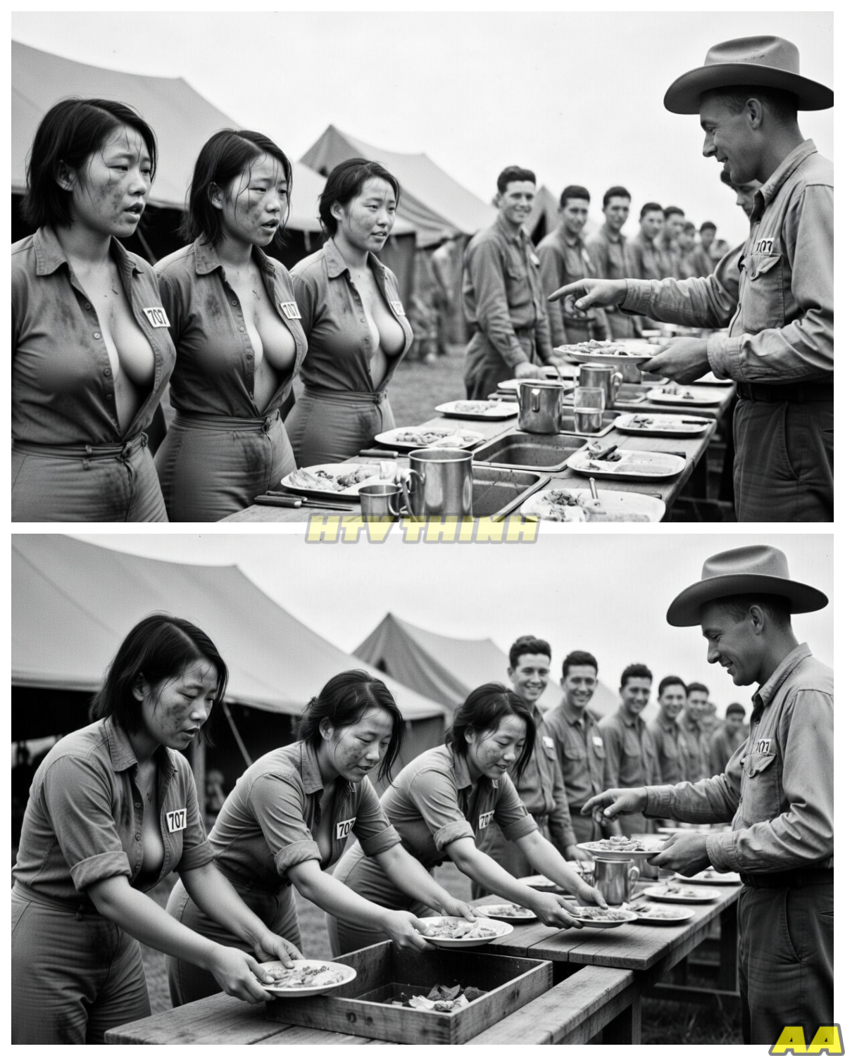 “Cowboys Said, ‘They’ve Earned It’” — Female Japanese POWs Served First After Hauling Feed All Day !!!