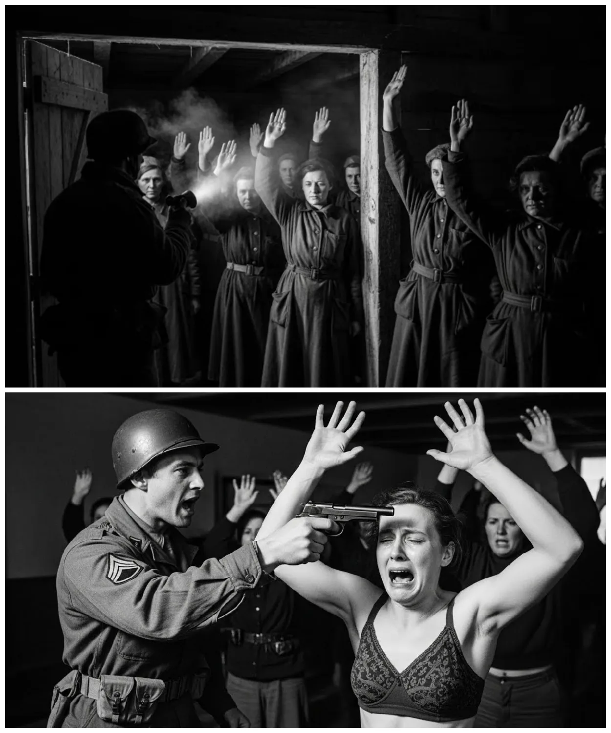 “Lift Your Arms Up High, Don’t Move” — The Inspection That Made German Women POWs Tremble in Fear